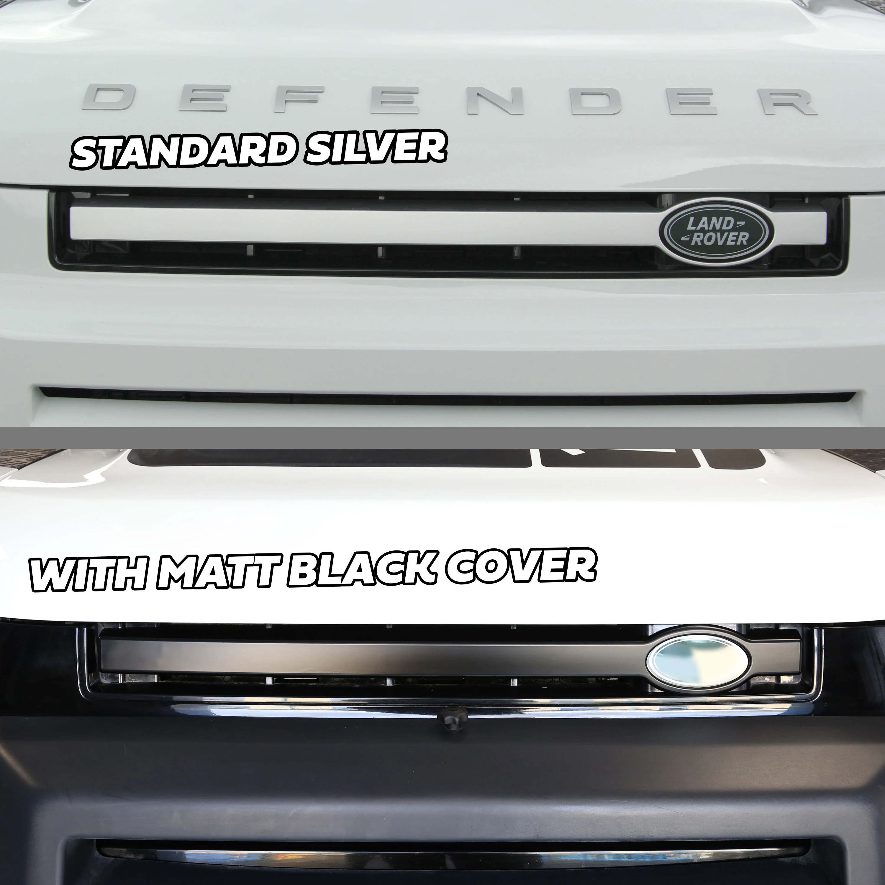 Front Grille Bar Cover for Land Rover Defender L663 - Matt Black - Image 9