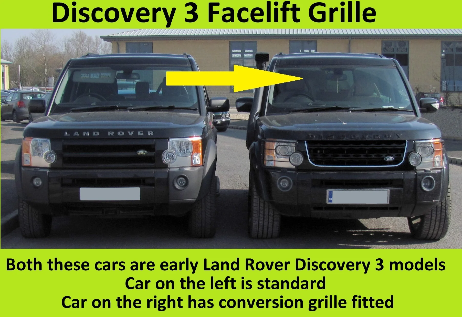 Front Grille for Land Rover Discovery 3 - Disco 4 look - Black / Silver / Silver - Image 6