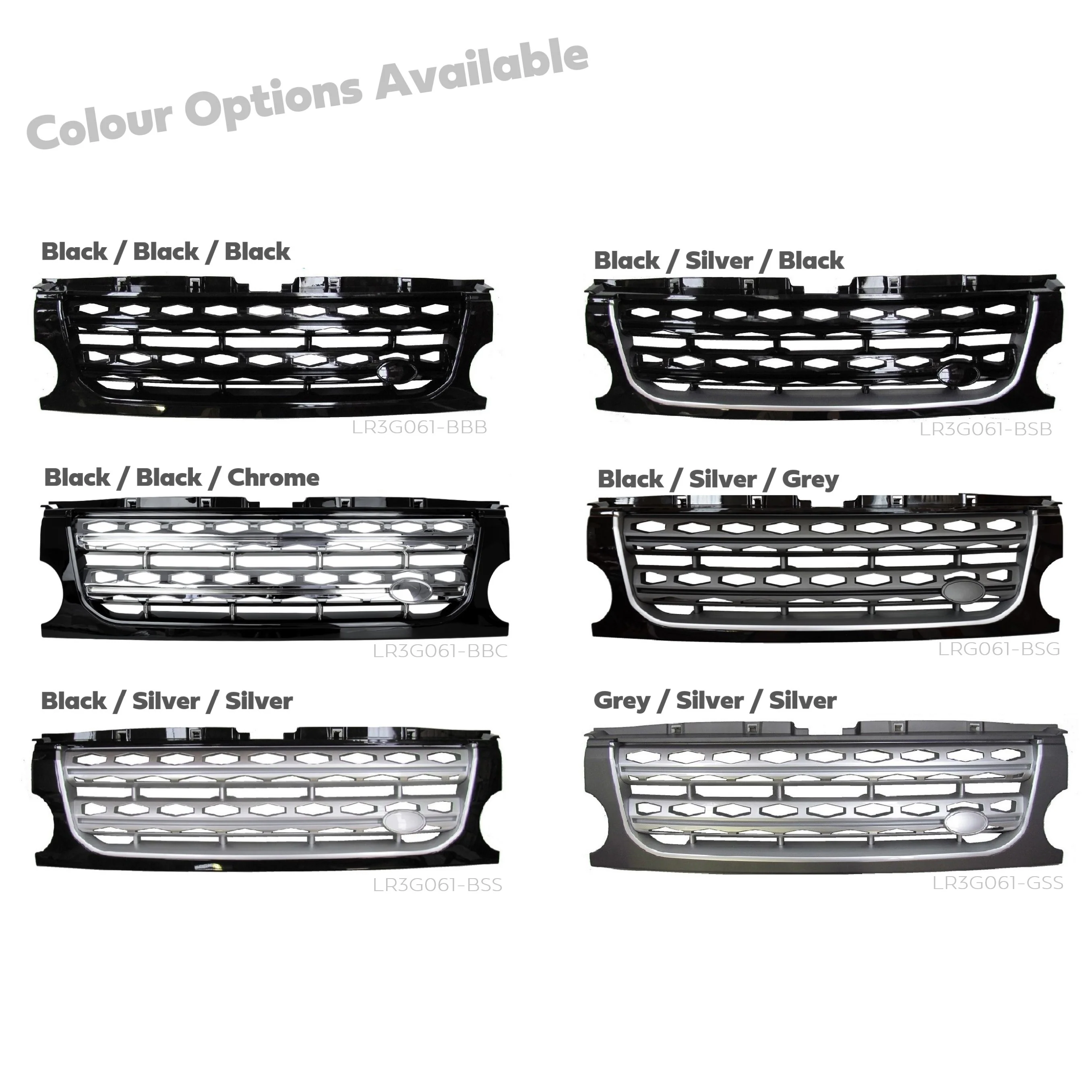 Front Grille for Land Rover Discovery 3 - Disco 4 look - Grey / Silver / Silver - Image 4
