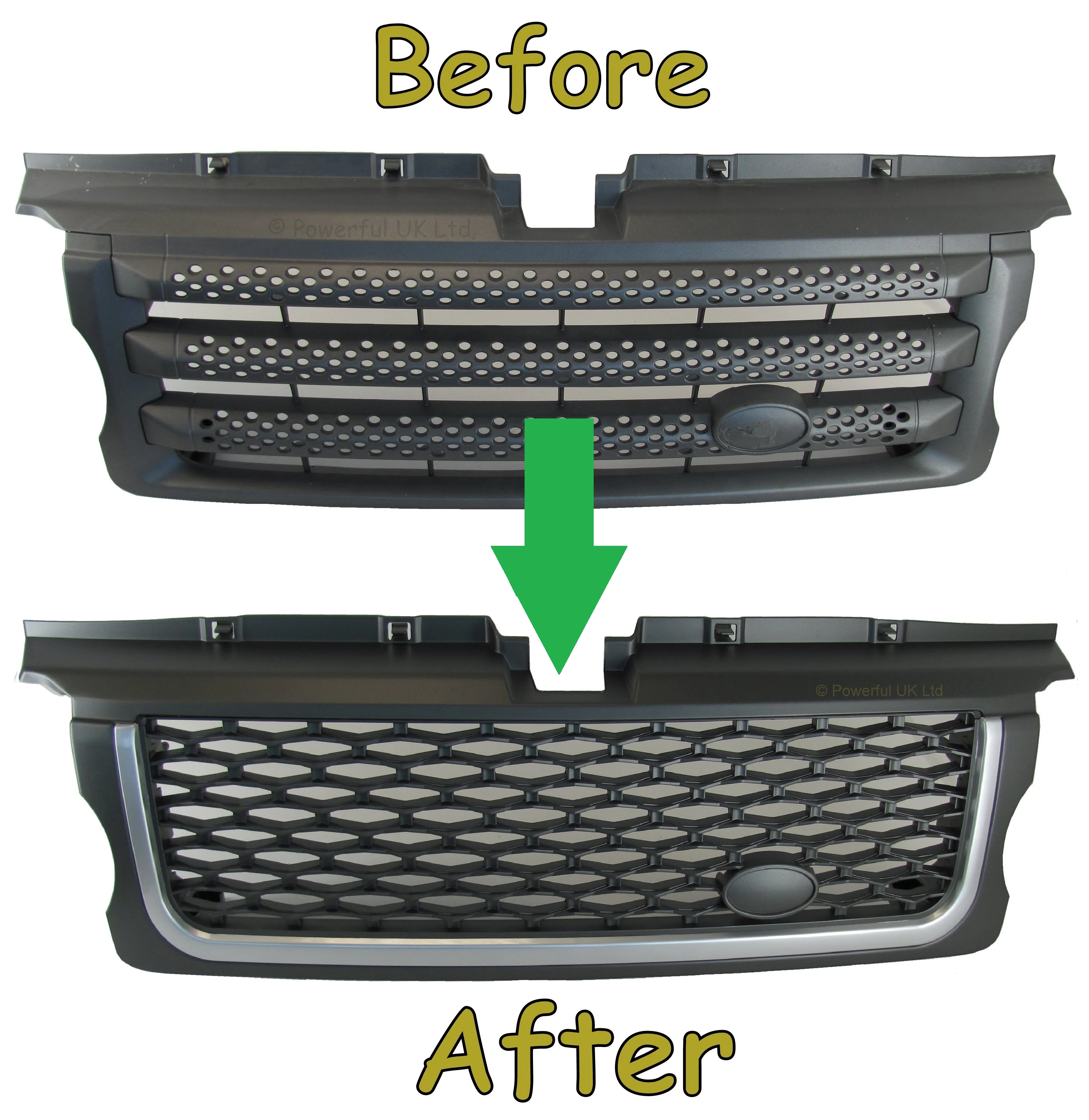 Front Grille - Grey/Silver/Grey for Range Rover Sport 05-09 - Image 6