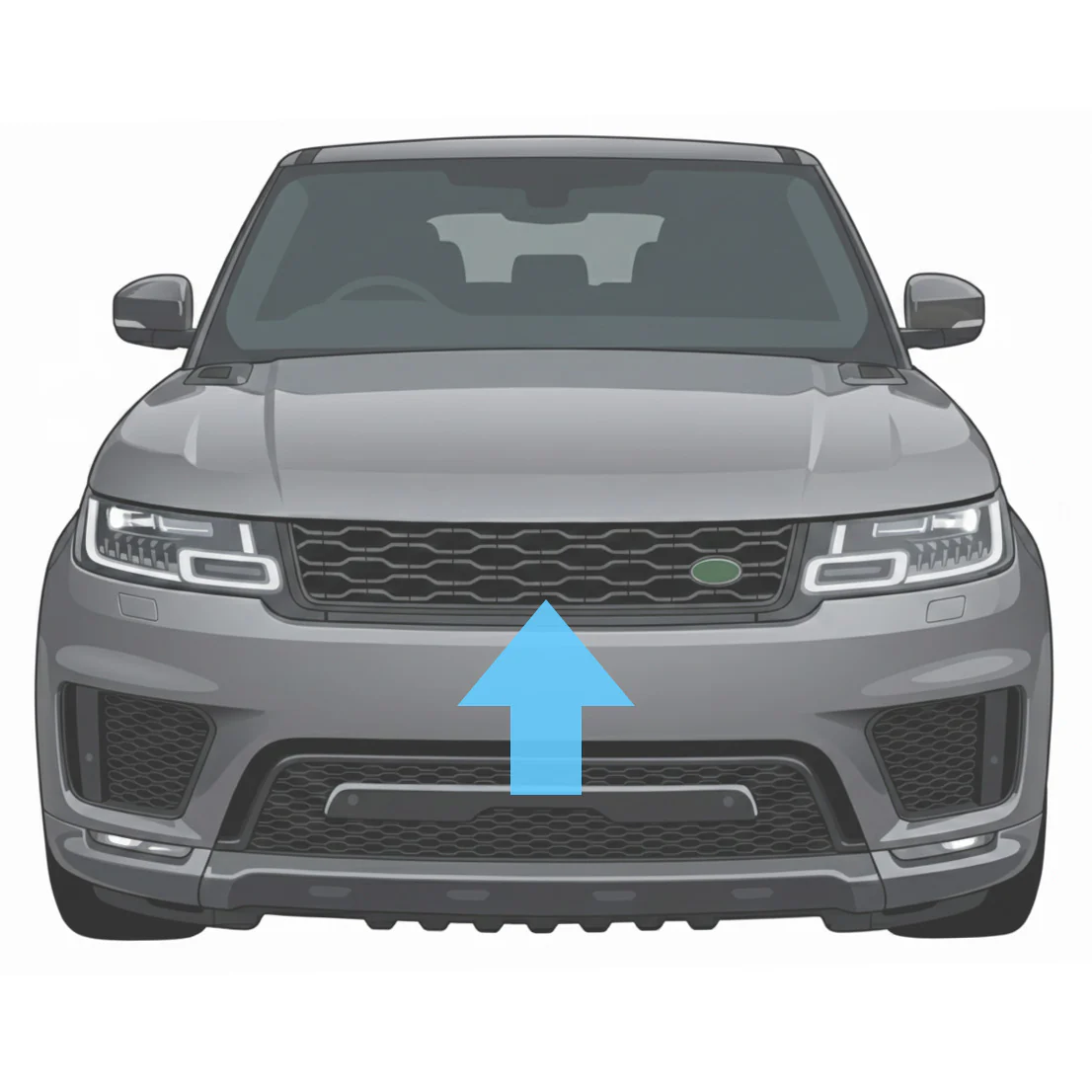 Front Grille in Gloss Black for Range Rover Sport L494 2018-22 - Image 5