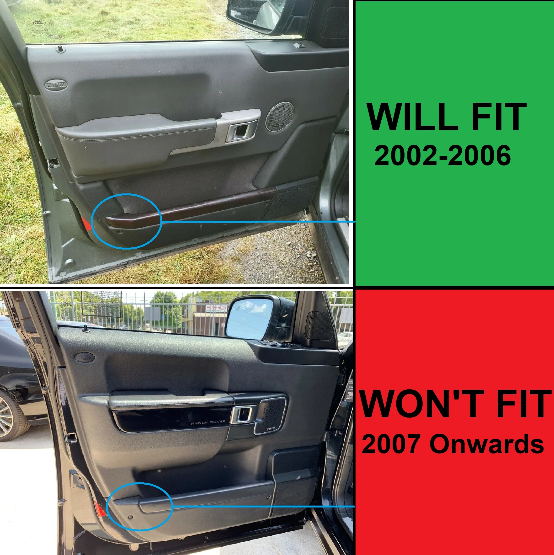 Front Left Door Pocket Capping - Lined Oak for Range Rover L322 - Image 5