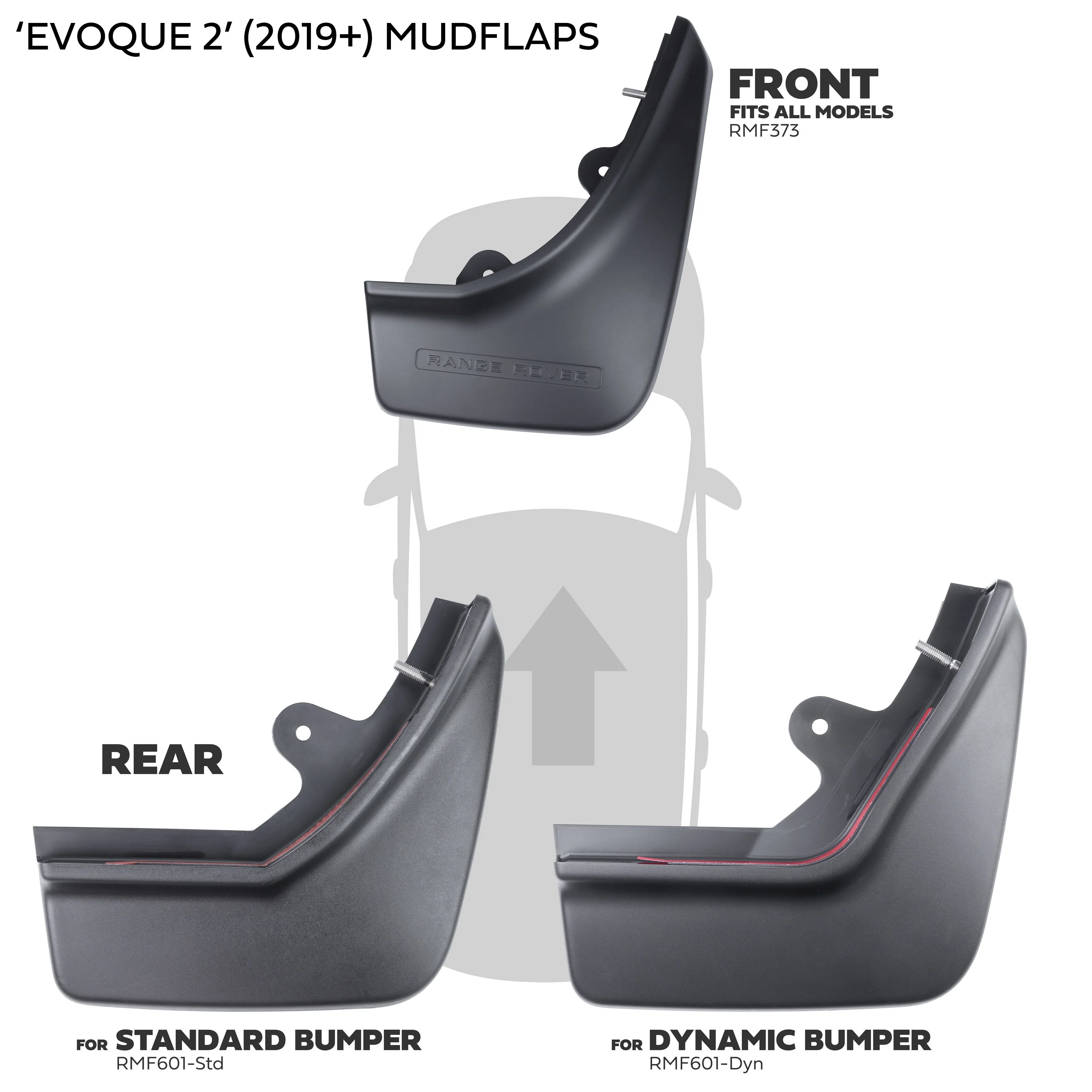 Front Mudflap Kit for Range Rover Evoque 2 L551 - Dynamic - Genuine - Image 9