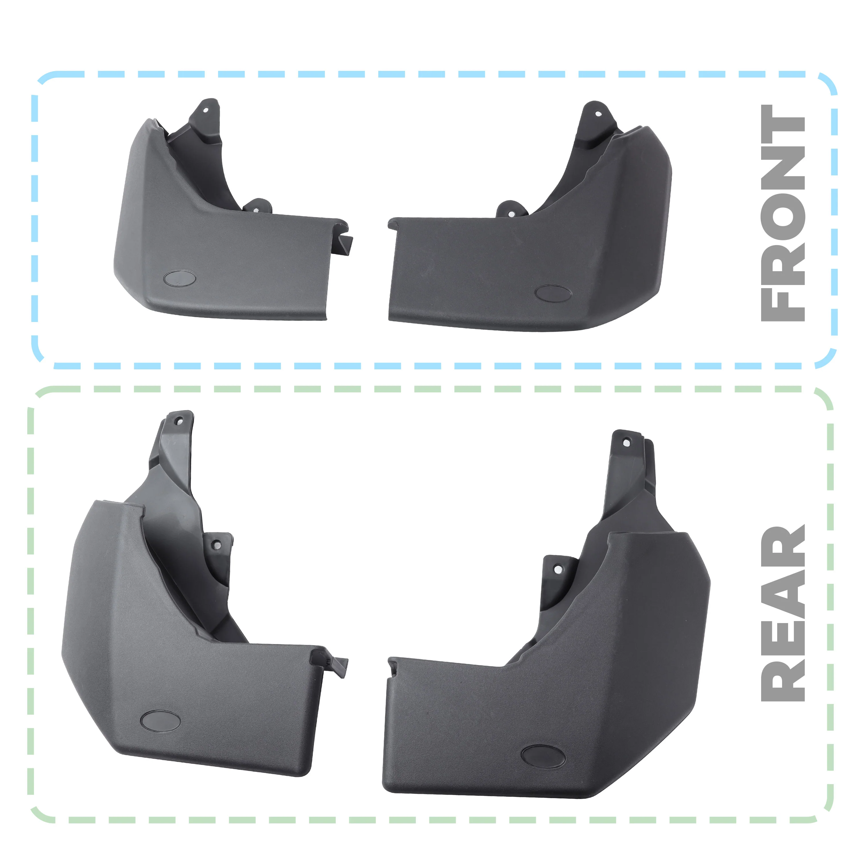 Front & Rear Mudflap Kit for Land Rover Discovery 3/4 - Late Type (2009+) - Image 3