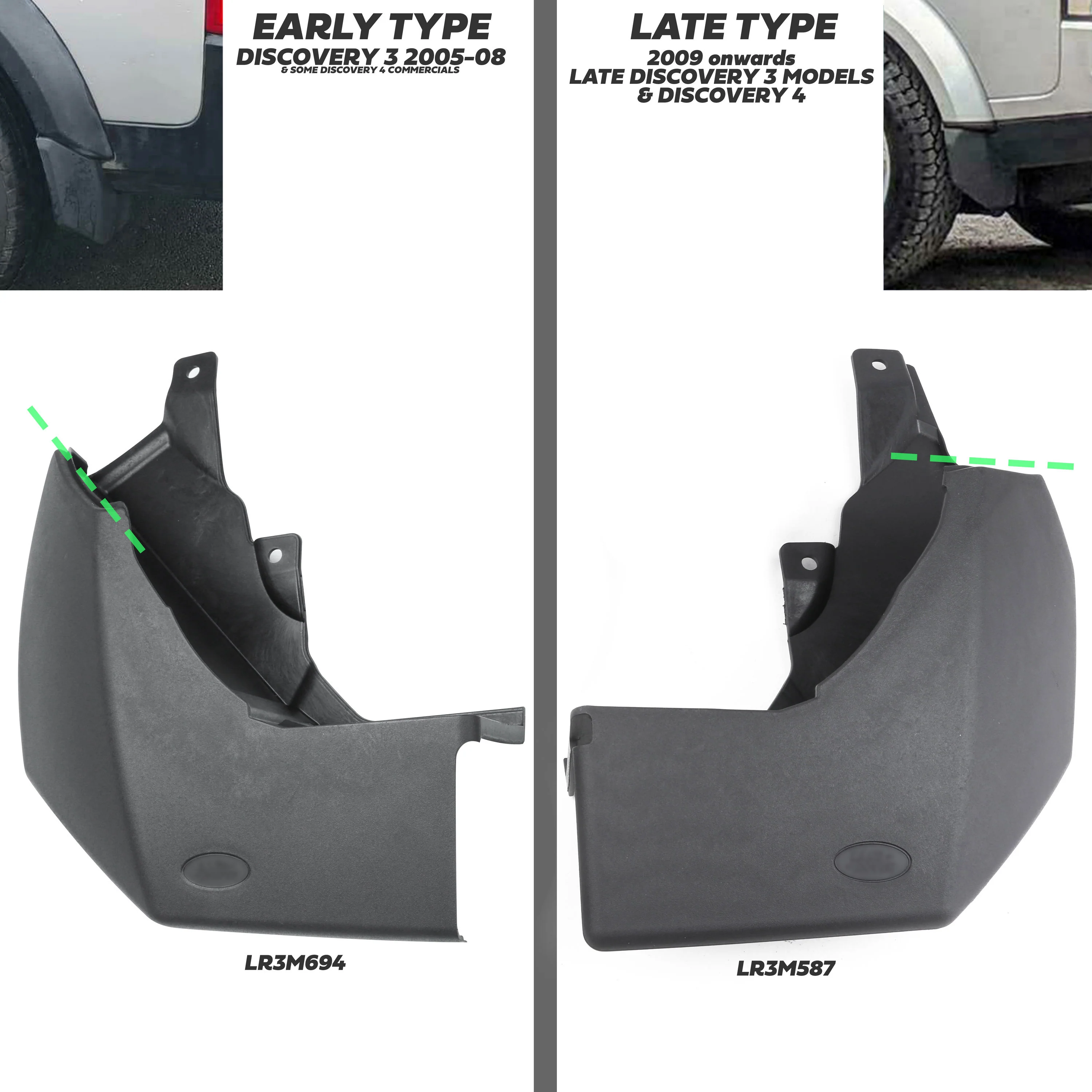 Front & Rear Mudflap Kit for Land Rover Discovery 3/4 - Late Type (2009+) - Image 7