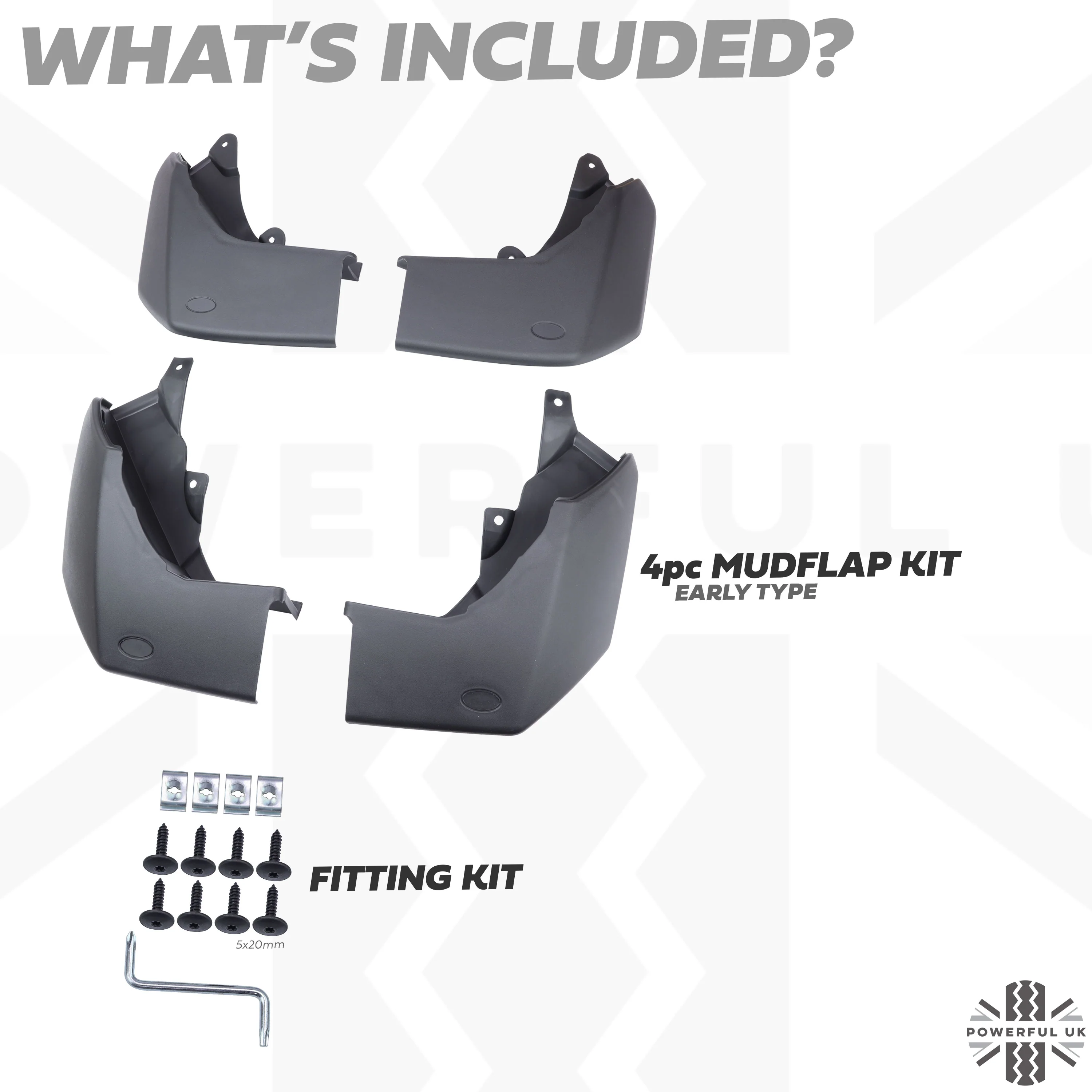 Front & Rear Mudflap Kit for Land Rover Discovery 3 - Early Type (2005-08) - Image 2