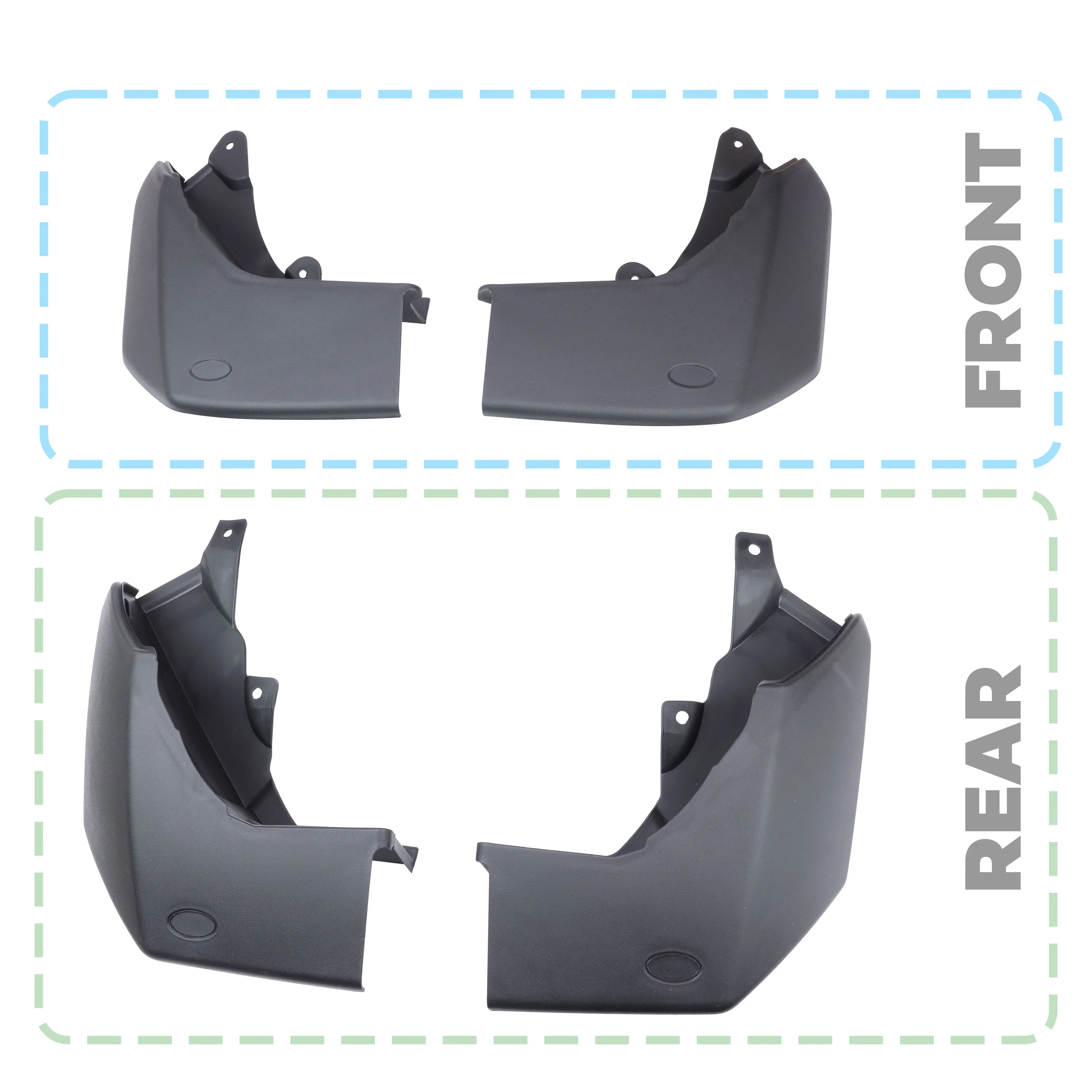 Front & Rear Mudflap Kit for Land Rover Discovery 3 - Early Type (2005-08) - Image 3