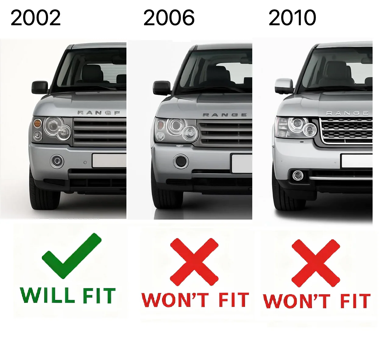 Front Side Light / Indicator Assembly for Range Rover L322 - Clear Indicator/Black Body - PAIR - Image 6