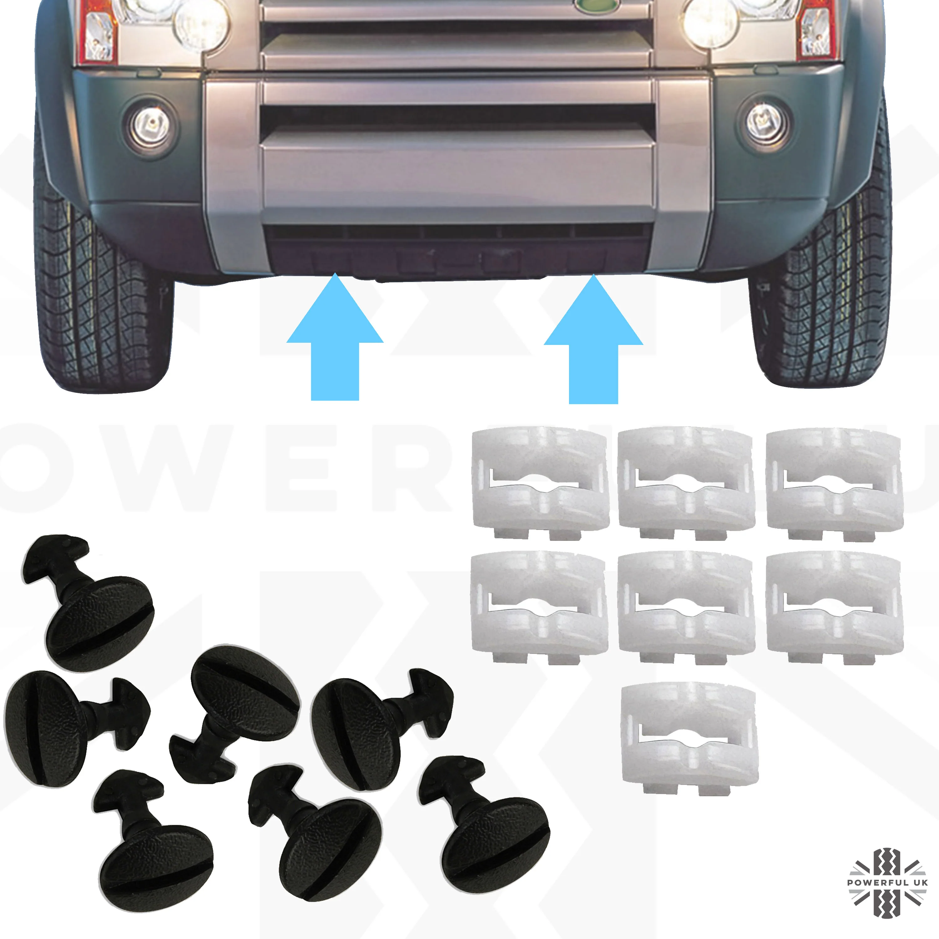 Front Tow Eye Cover Fitting Clips + Docking Inserts for Land Rover Discovery 3 - Image 3