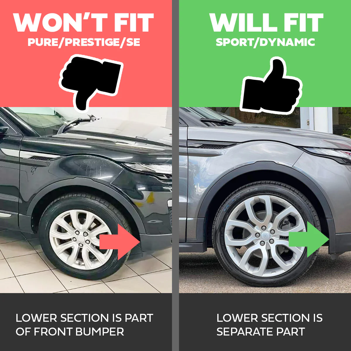 Front Wheel Arch Trim 'Small Section' for Range Rover Evoque 1 (2011-18) - RIGHT - Image 8