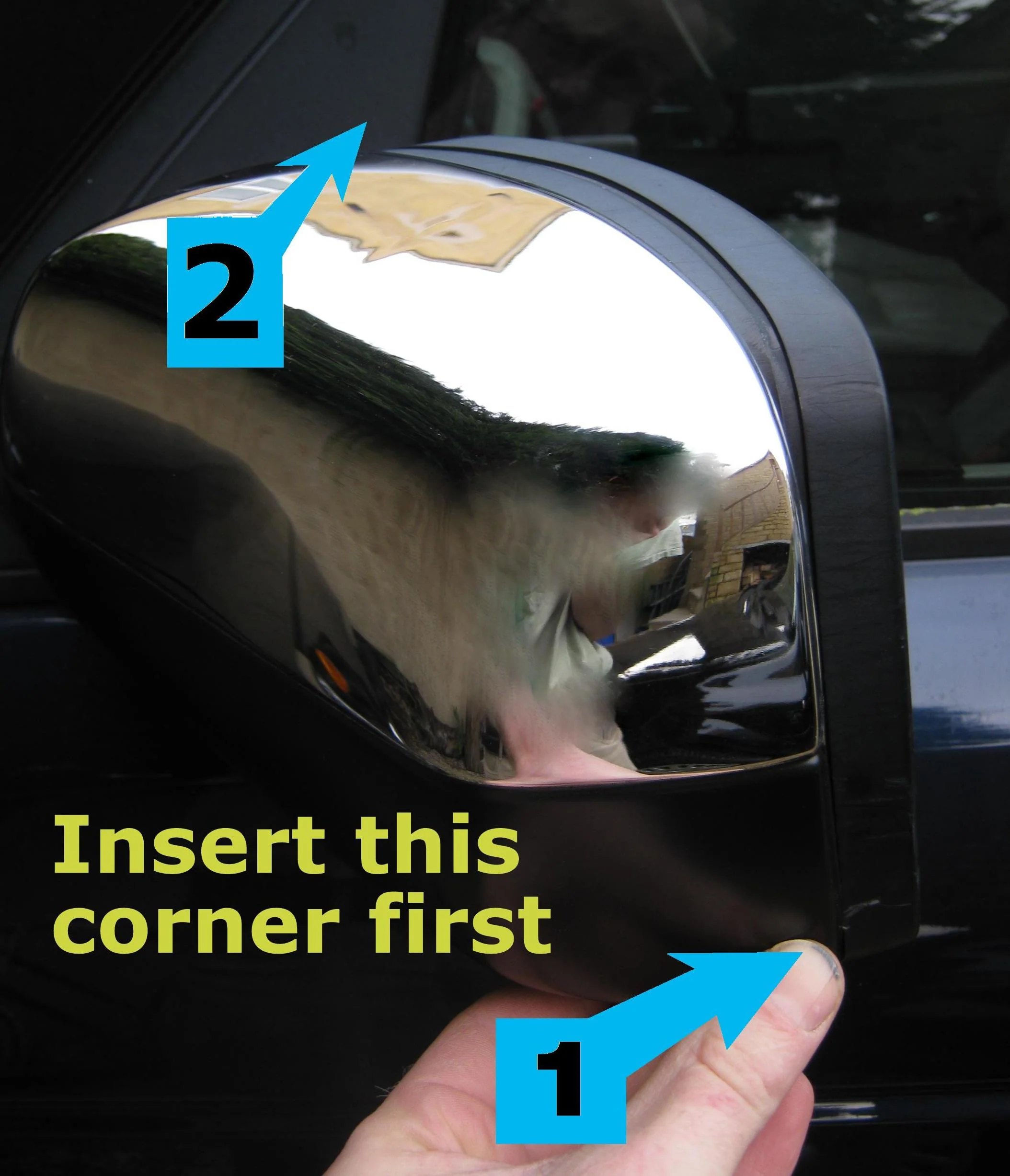 Full Mirror Covers for Range Rover L322 (02- 05 Mirrors) - Chrome - Image 4