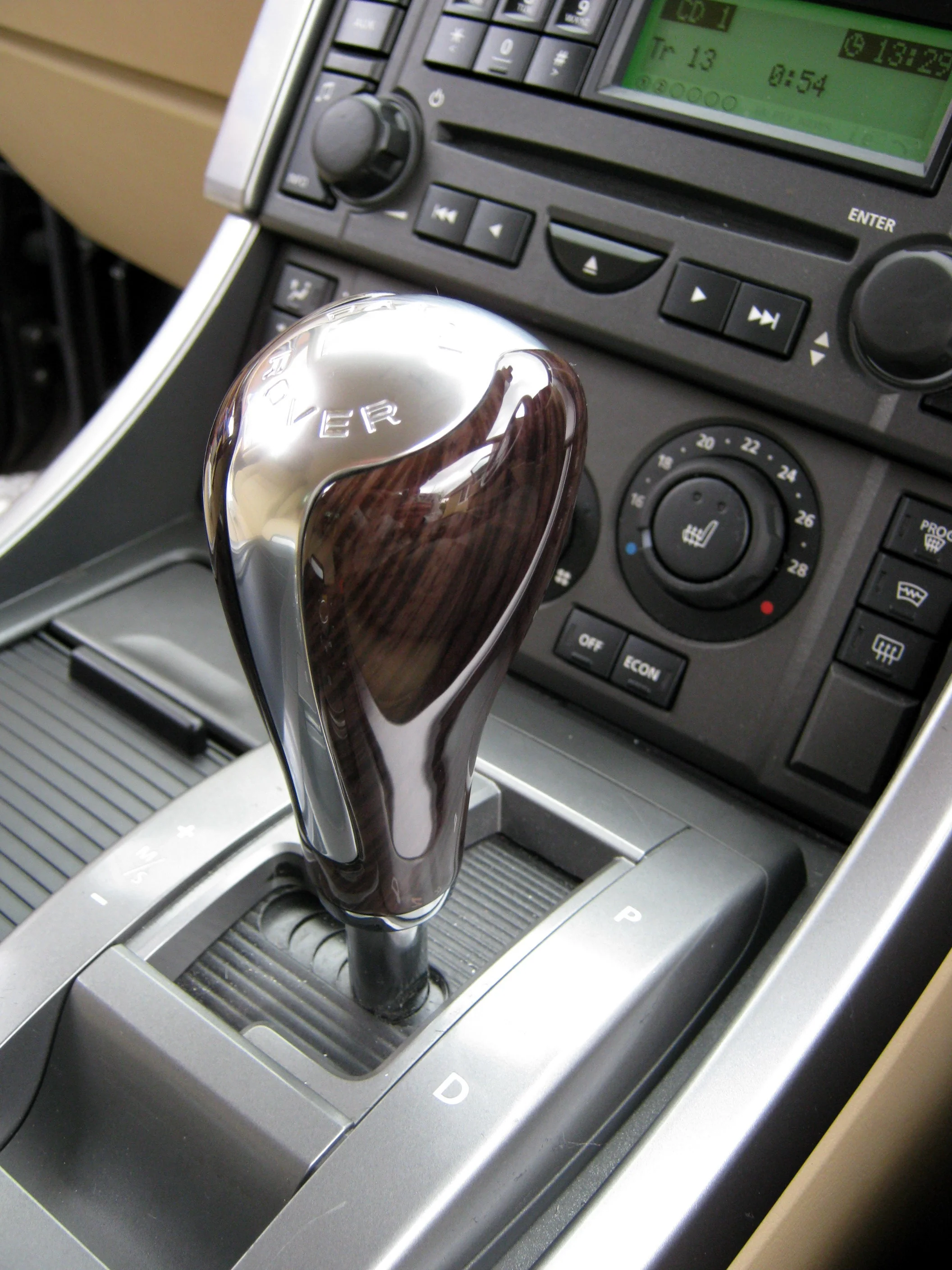 Gear Knob - Zebrano + Chrome Insert for Range Rover Sport - Image 2