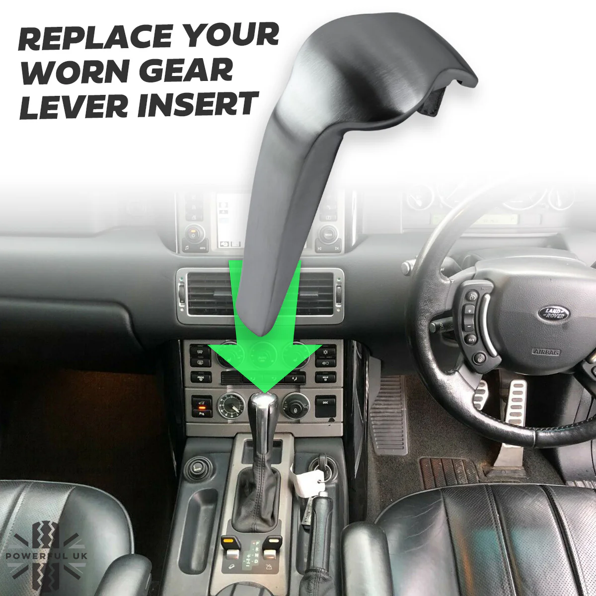 Gear Lever with Stainless Steel Insert for Range Rover Sport L320 - Polished Stainless - Image 7