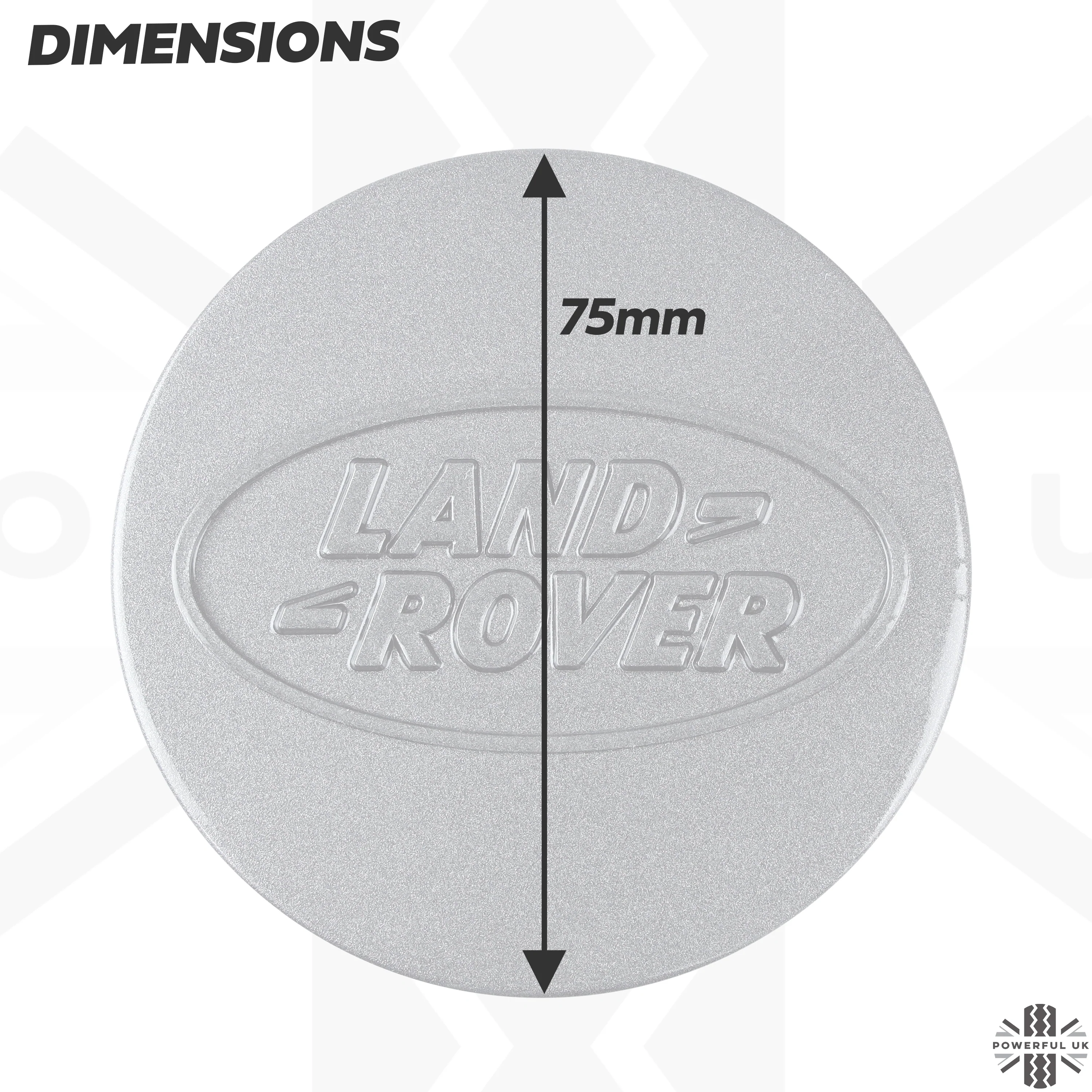 Genuine 4x Alloy Wheel Centre Caps (EARLY/LARGE type) for Land Rover Classic Defender - Pewter Grey - Image 5