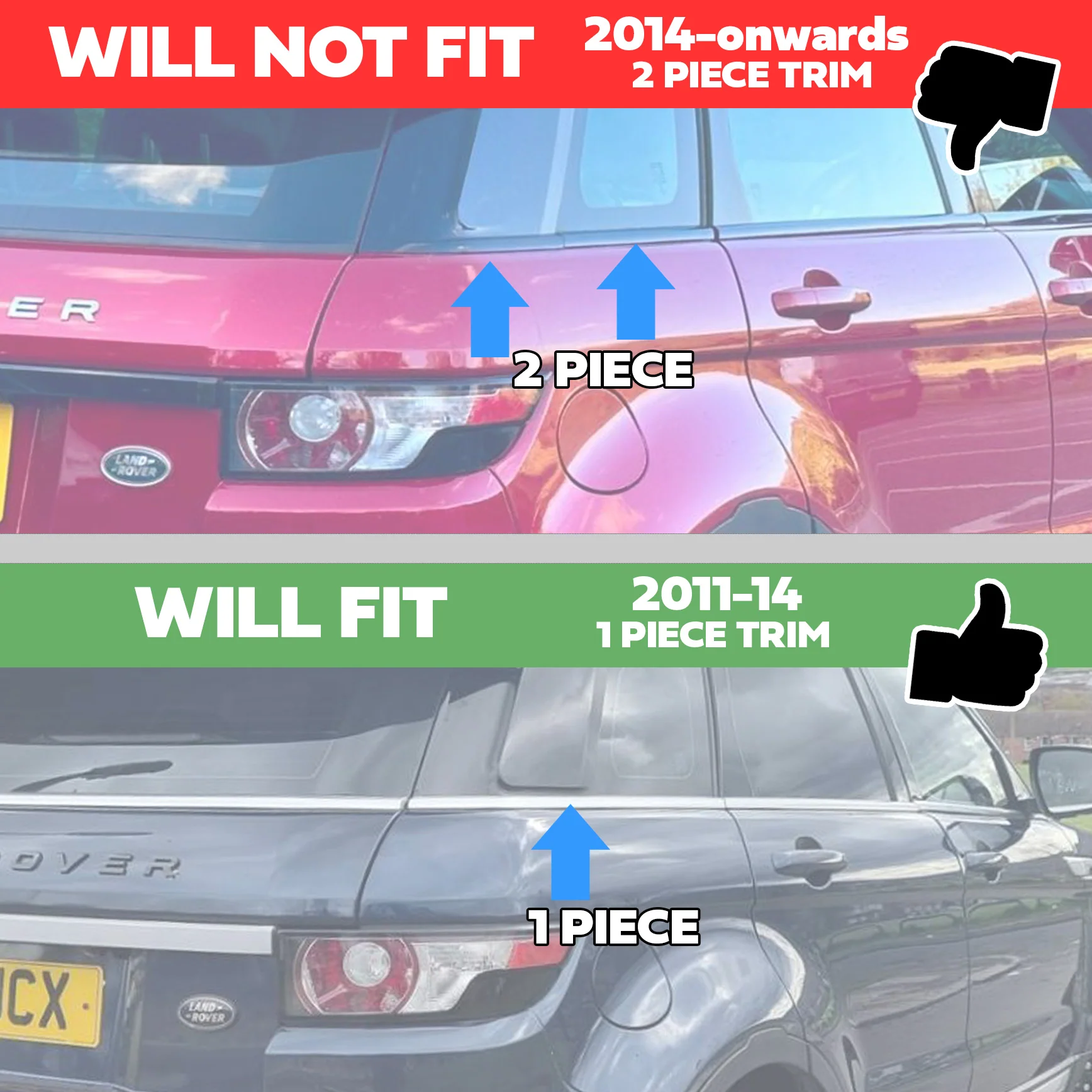 Genuine Rear Back Right Window Moulding Trim for Range Rover Evoque 2011-14 - Image 6