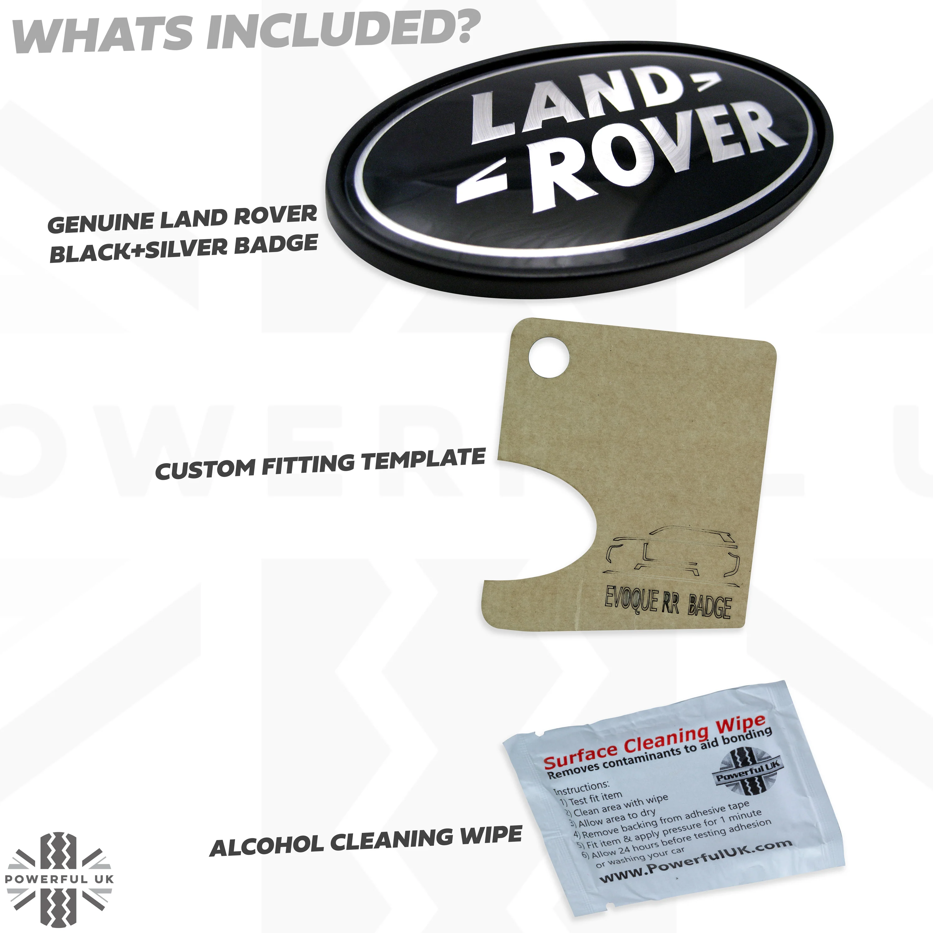 Genuine Rear Tailgate Badge - Black & Silver - plus Template for Range Rover Evoque 1 - Image 5