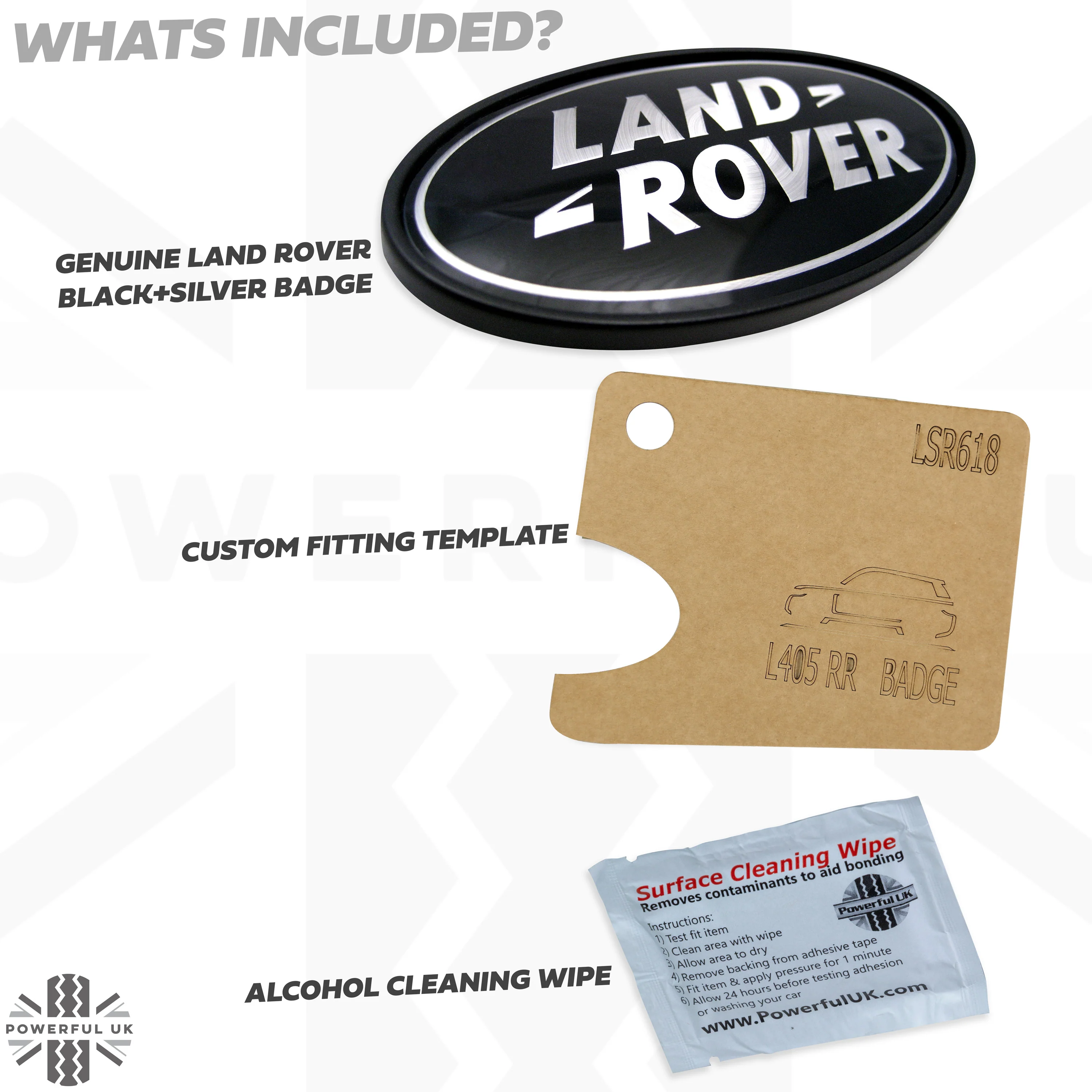 Genuine Rear Tailgate Badge - Black & Silver - plus Template for Range Rover L405 - Image 3