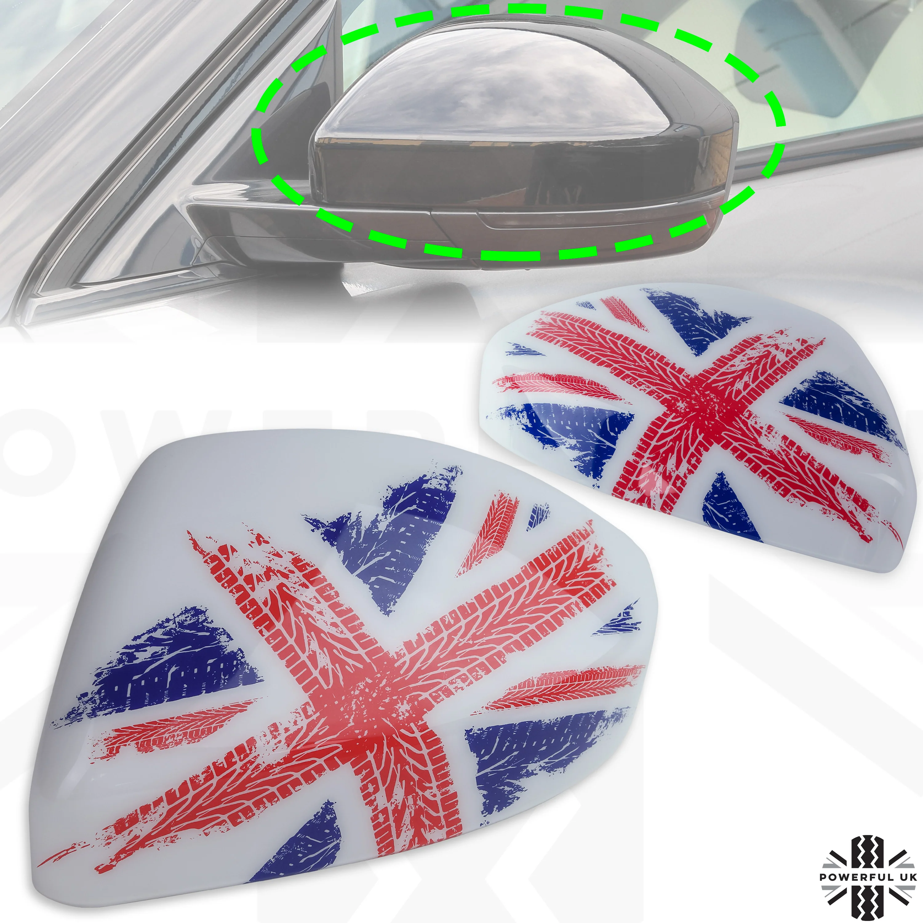 Genuine Replacement Mirror Caps for Land Rover Discover Sport - White with Union Jack design - Image 4