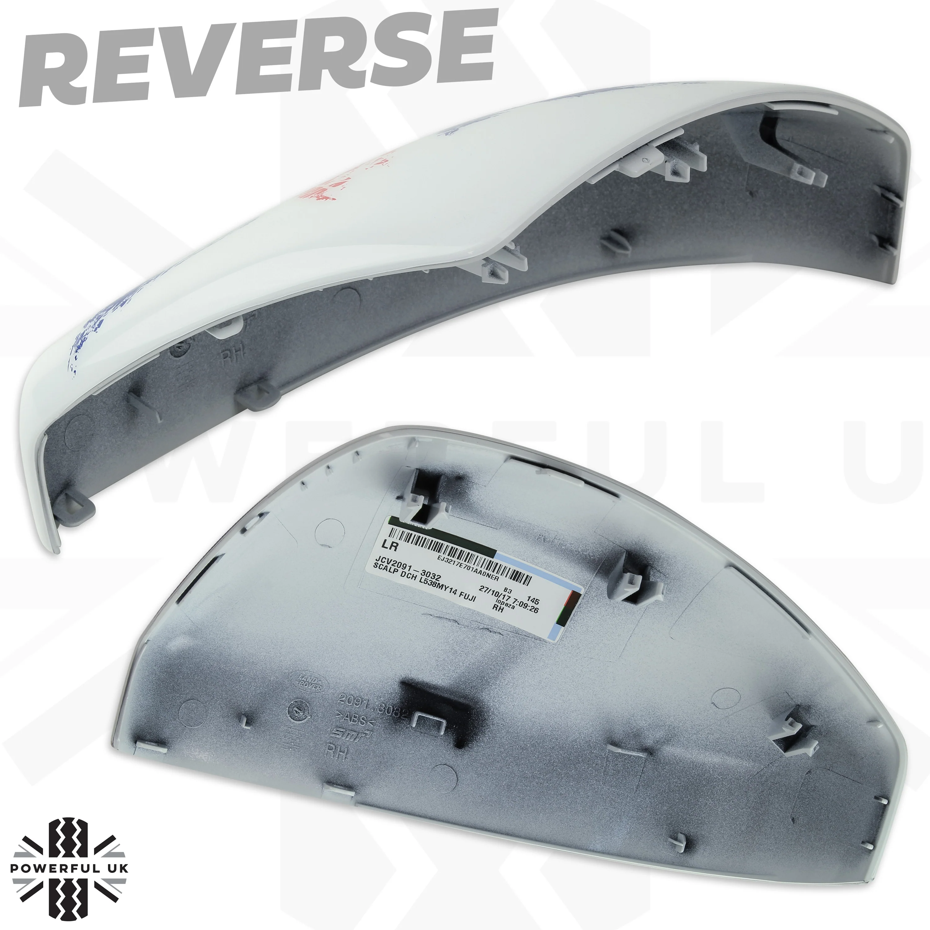 Genuine Replacement Mirror Caps for Range Rover Velar - White with Union Jack design - Image 6