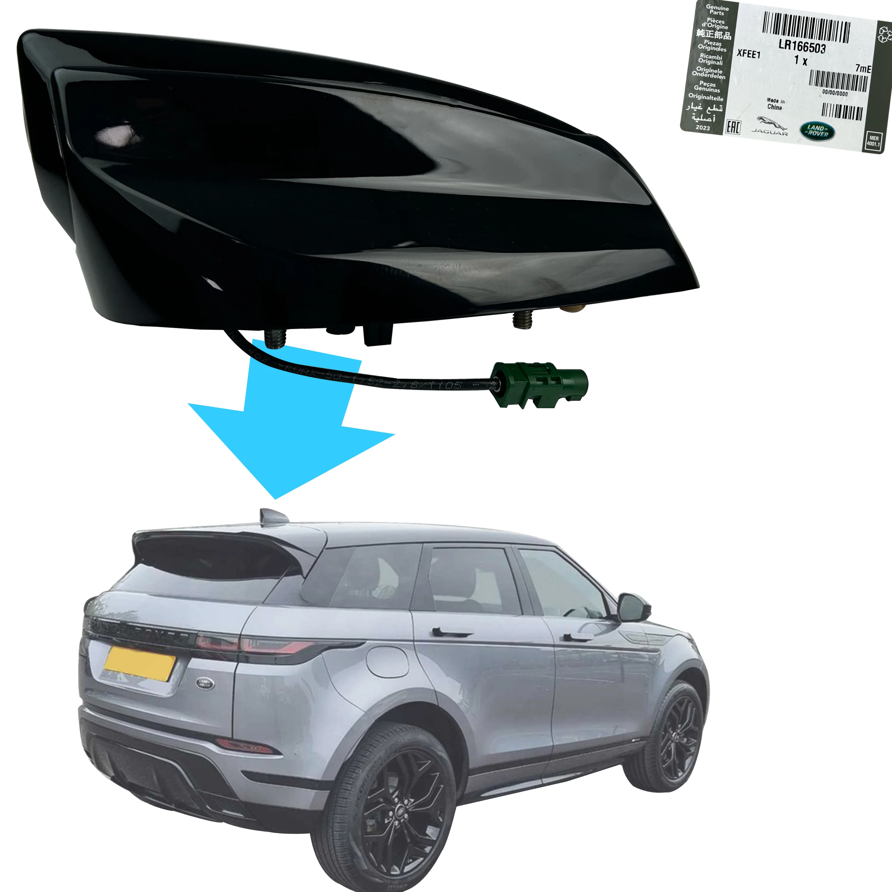 Genuine Roof Aerial Antenna with Rear View Camera & Cover for Range Rover Evoque 2 - ROW