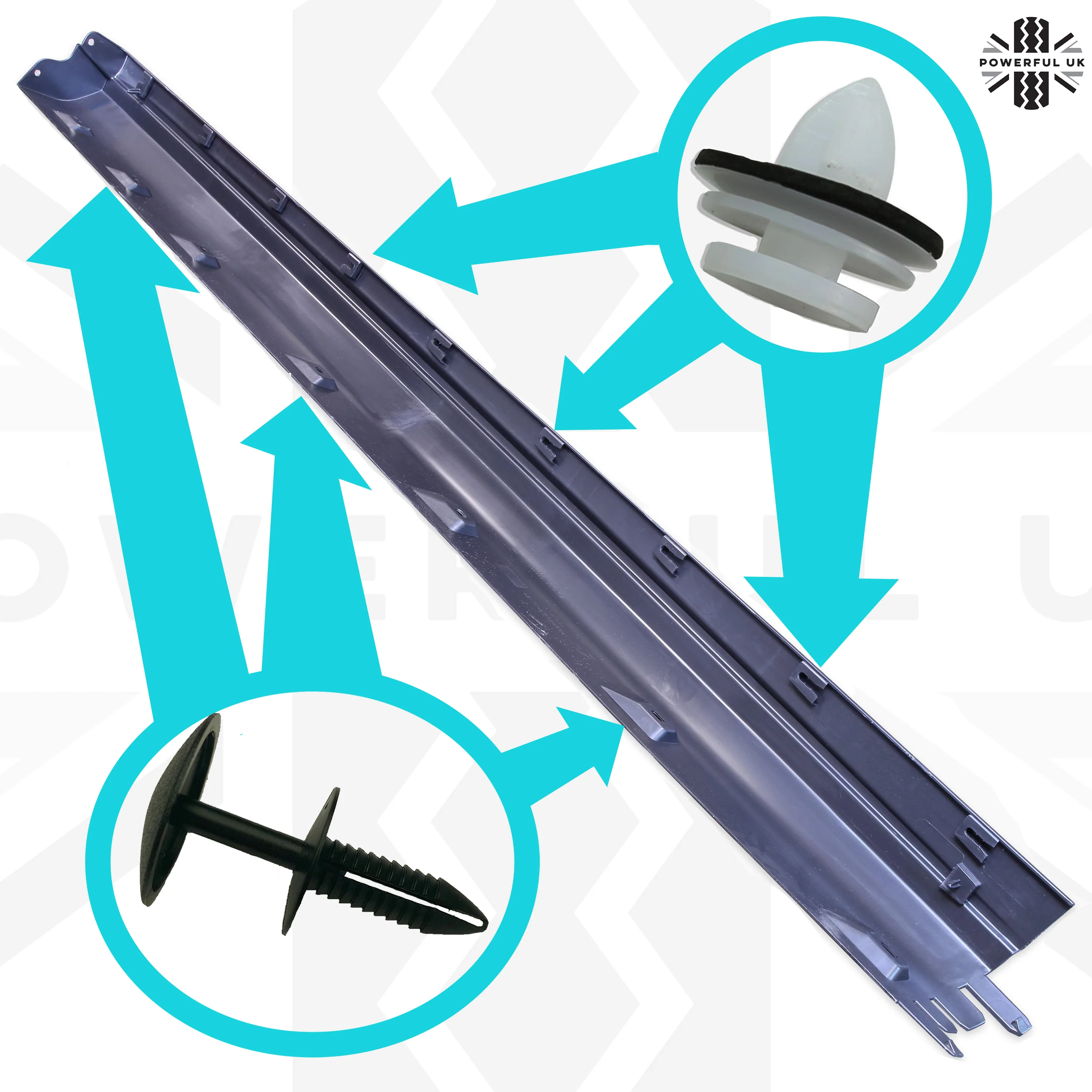 Genuine Side Door Sill Moulding Clips - 7pc - Image 4