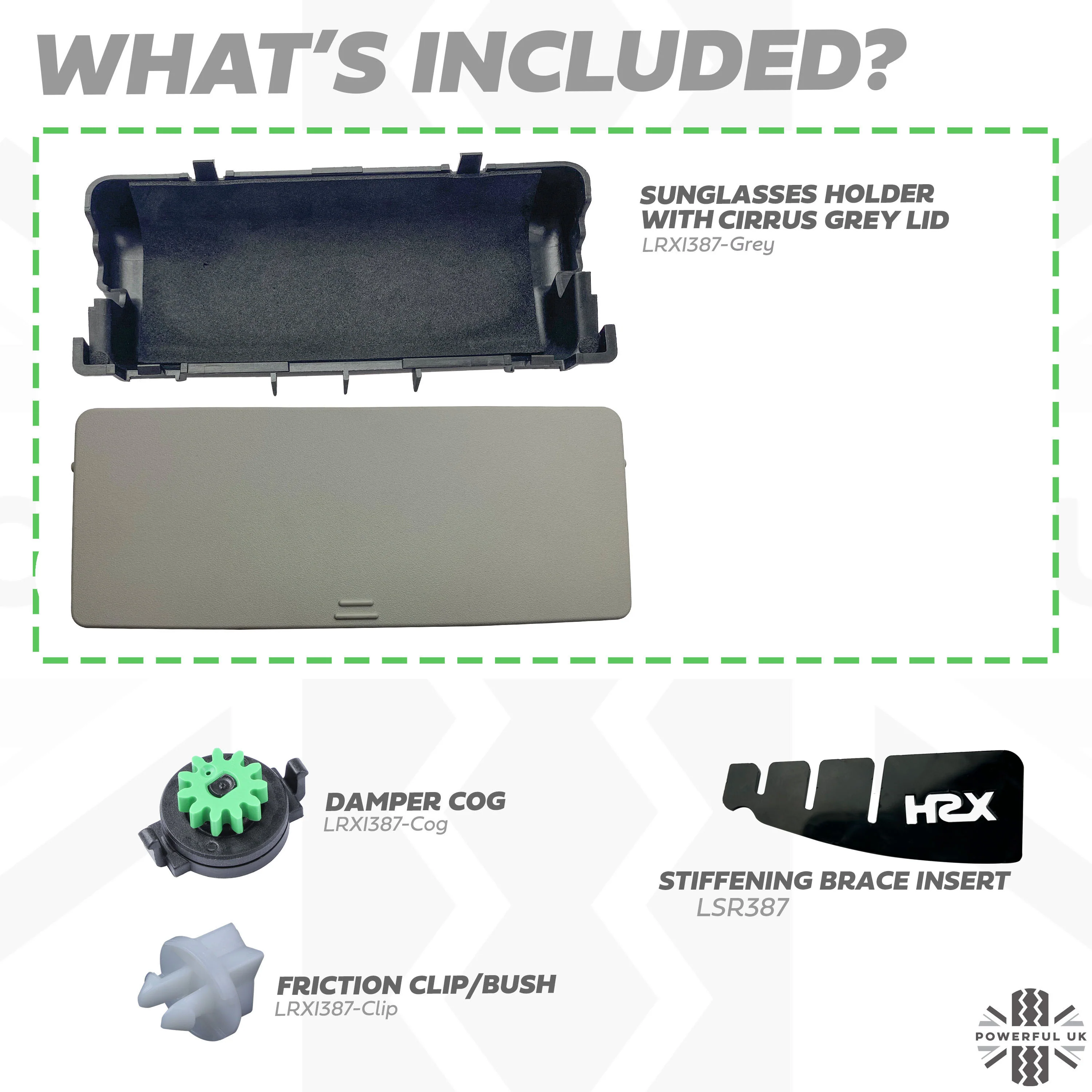 Genuine Sunglasses Holder Upgrade /  Repair kit for Land Rover Discovery 5 - Grey - Image 2