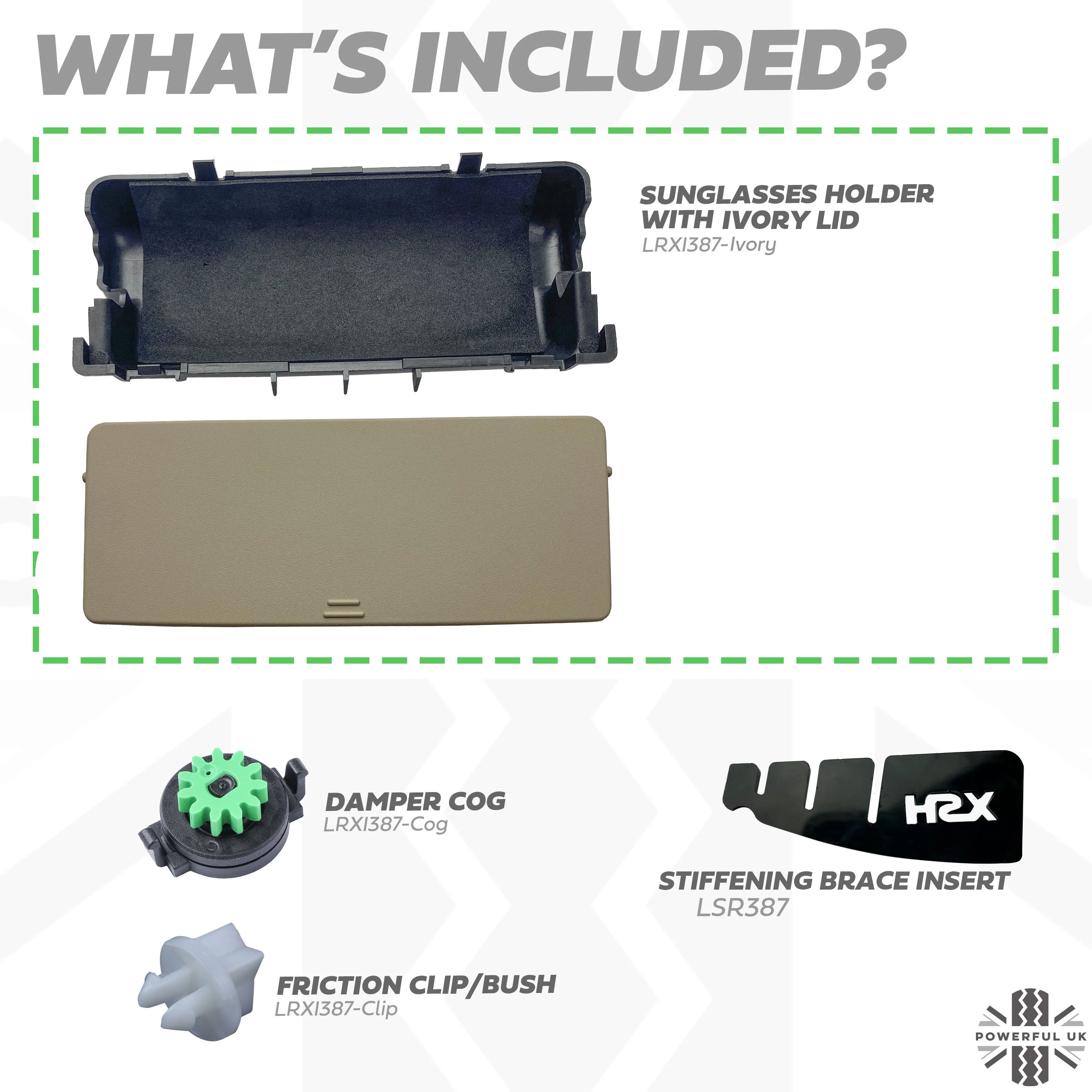 Genuine Sunglasses Holder Upgrade / Repair kit for Land Rover Discovery 5 - Ivory - Image 2