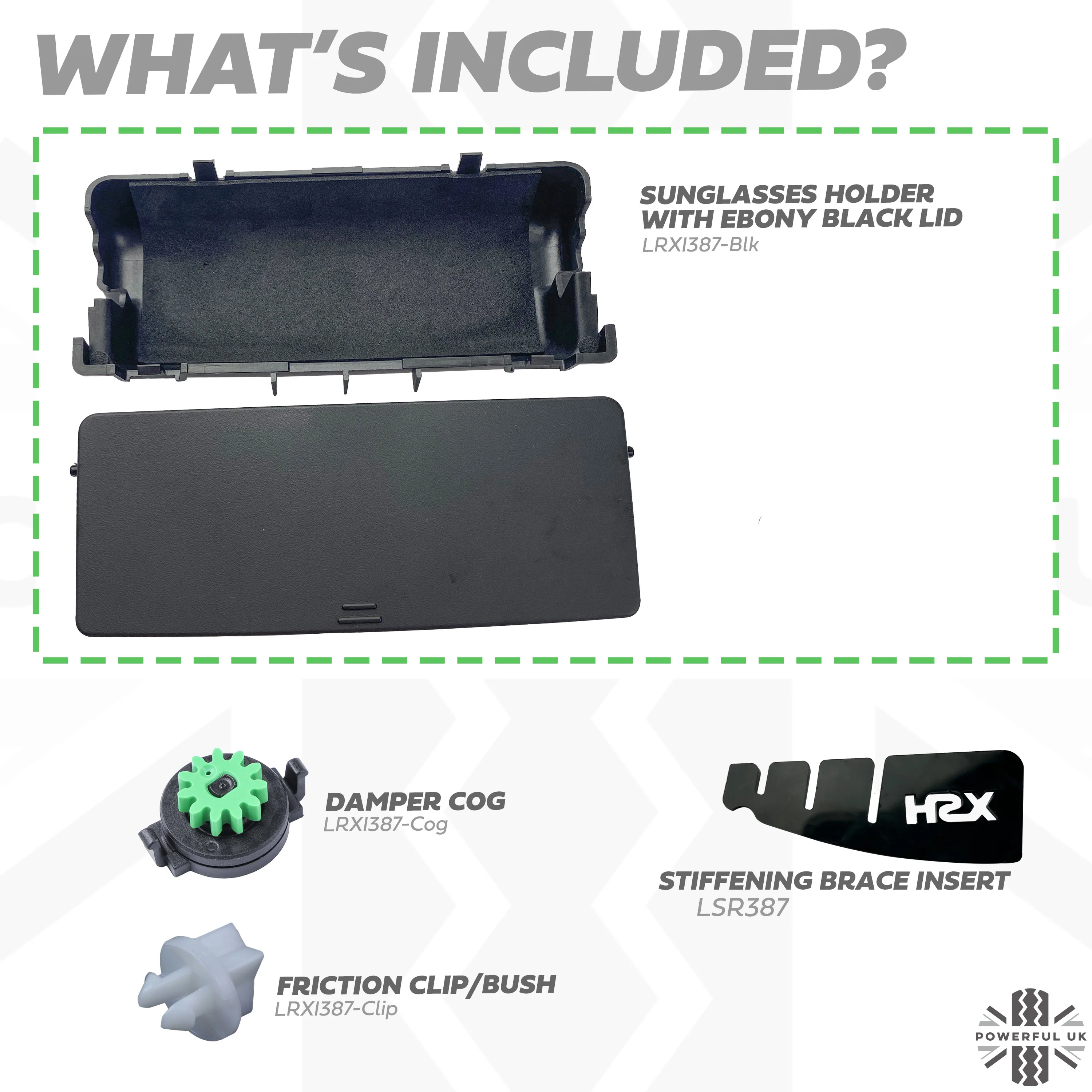 Genuine Sunglasses Holder Upgrade / Repair kit for Land Rover Discovery Sport - Black - Image 2