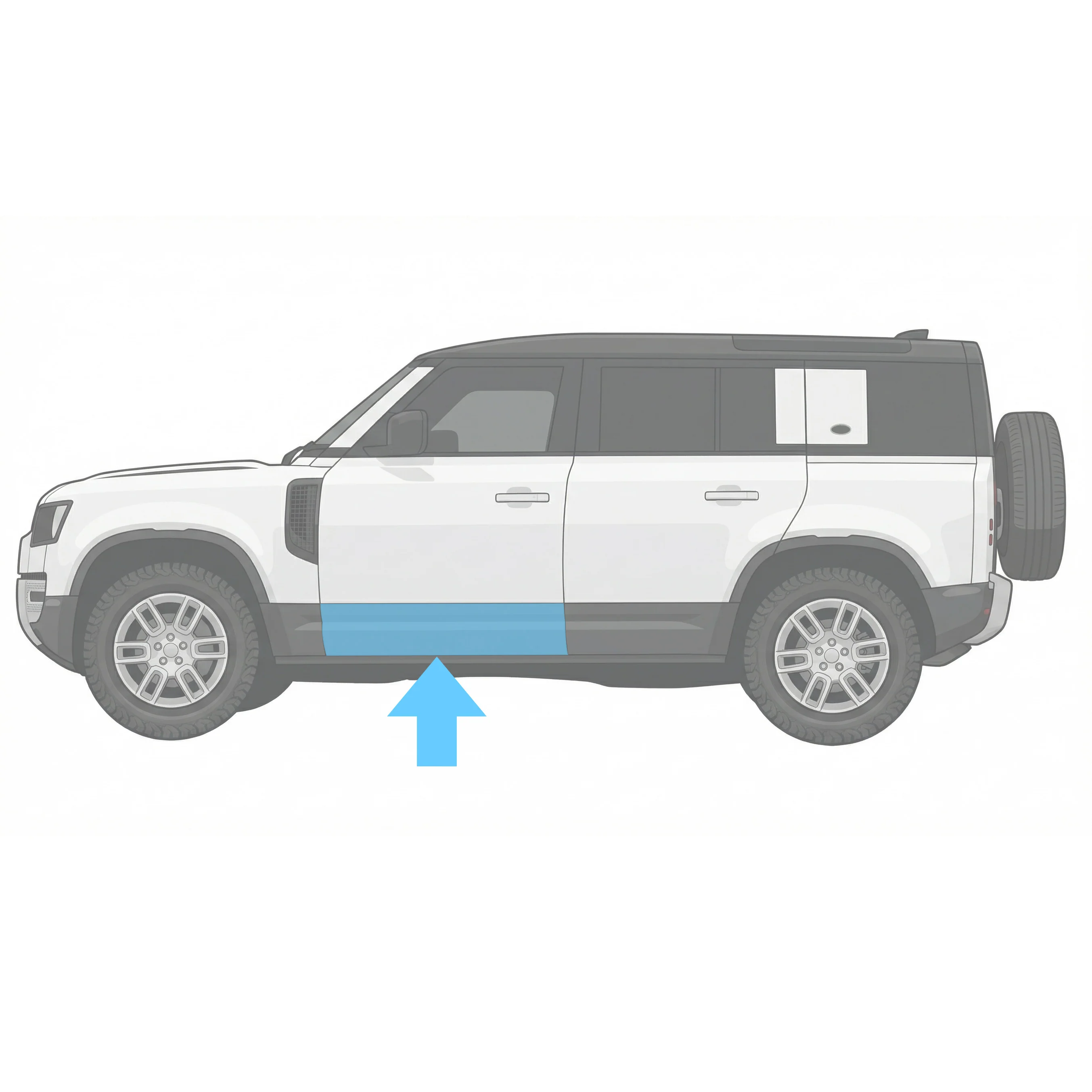 Gloss Black Lower Door Moulding for Land Rover Defender L663 - L2 - Image 3