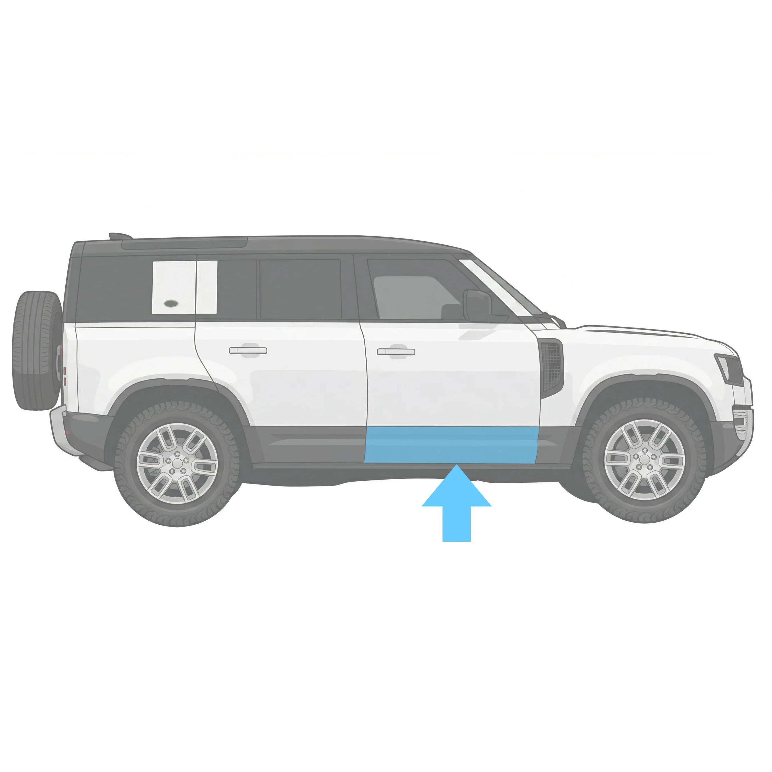 Gloss Black Lower Door Moulding for Land Rover Defender L663 - R2 - Image 3