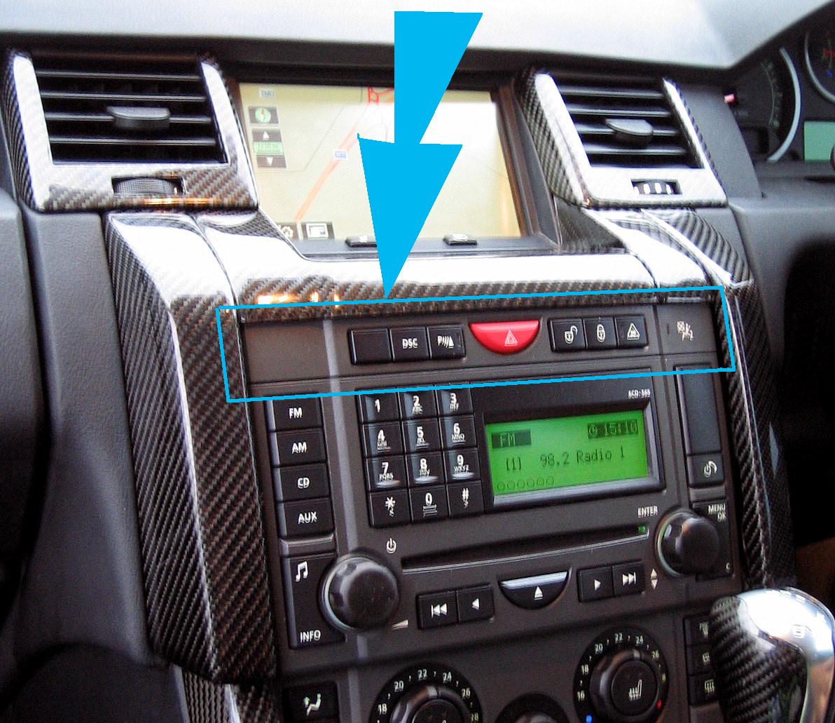 Hazard Switch Panel (3+3 Type) - Black Carbon for Range Rover Sport - Image 5