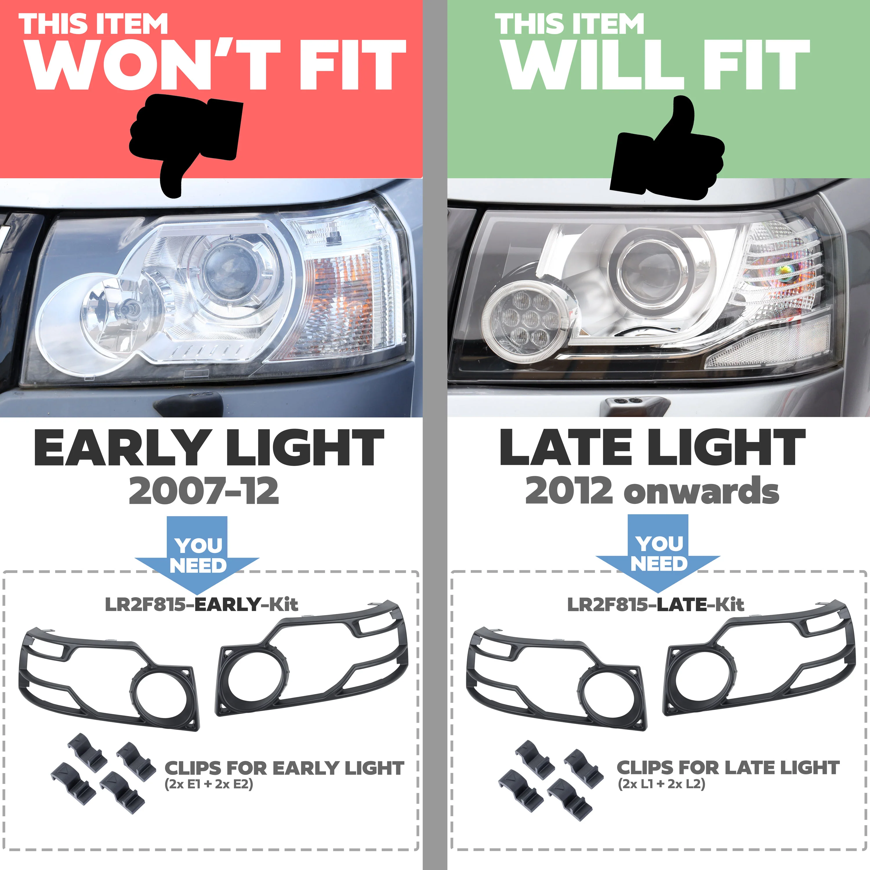 Headlight Guard Kit for Land Rover Freelander 2 - Late Type 2012+ - Image 3