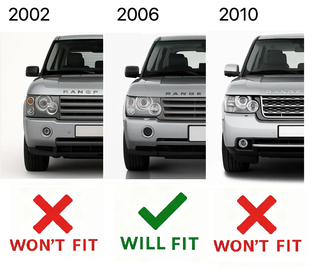 Headlight Washer Jet Covers in Orkney Grey for Range Rover L322 Vogue - Image 4
