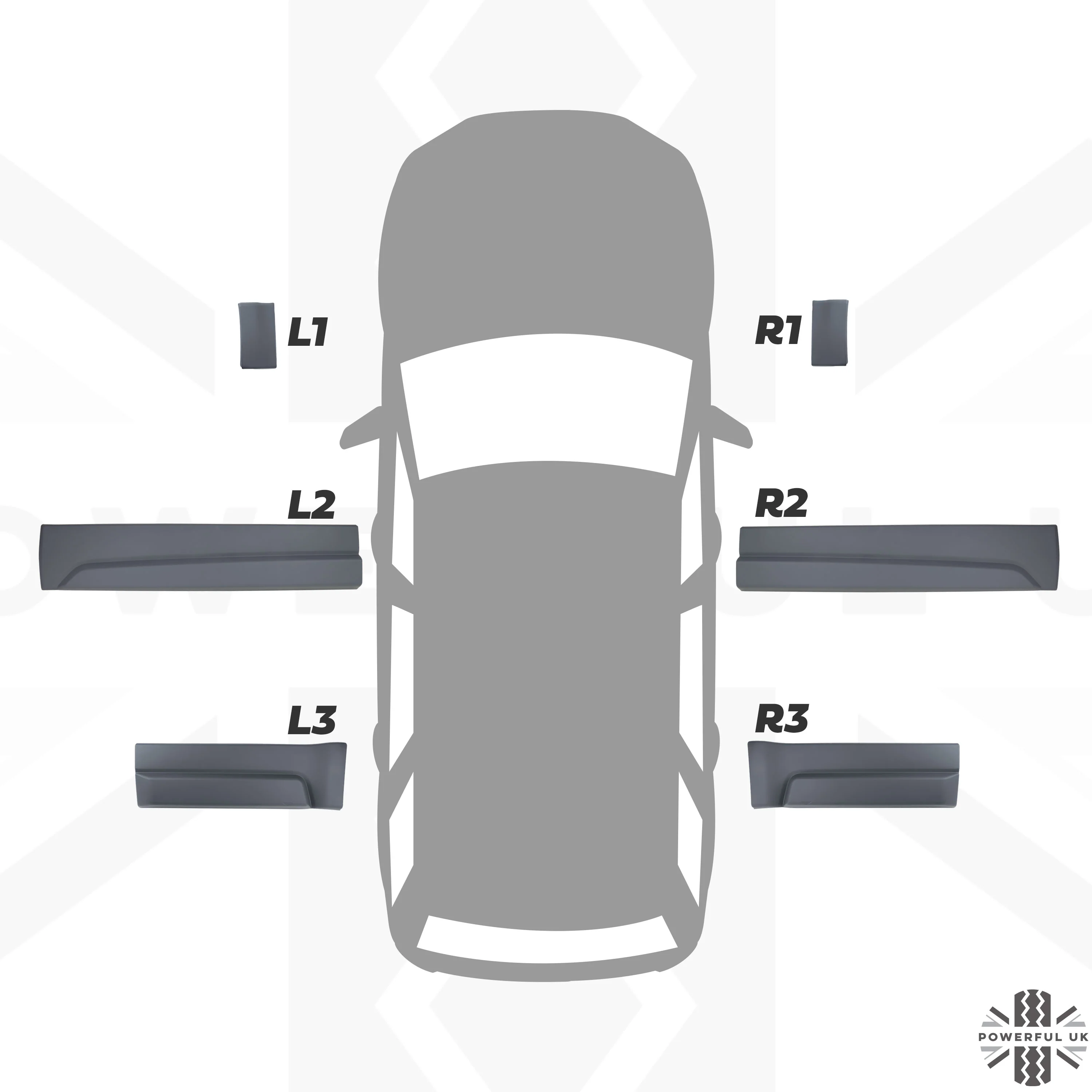 HST/Dynamic Lower Door Moulding 6pc Kit in Primer for Land Rover Freeelander 2 - Image 7