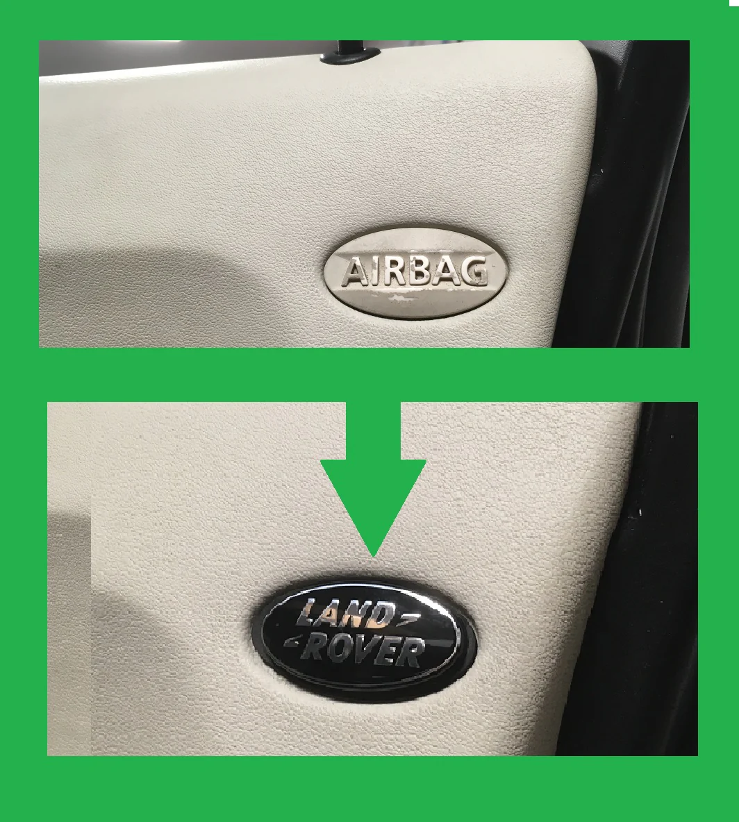 Interior Black & Silver Door Card Badges (pair) for Land Rover Discovery 3 - Image 3