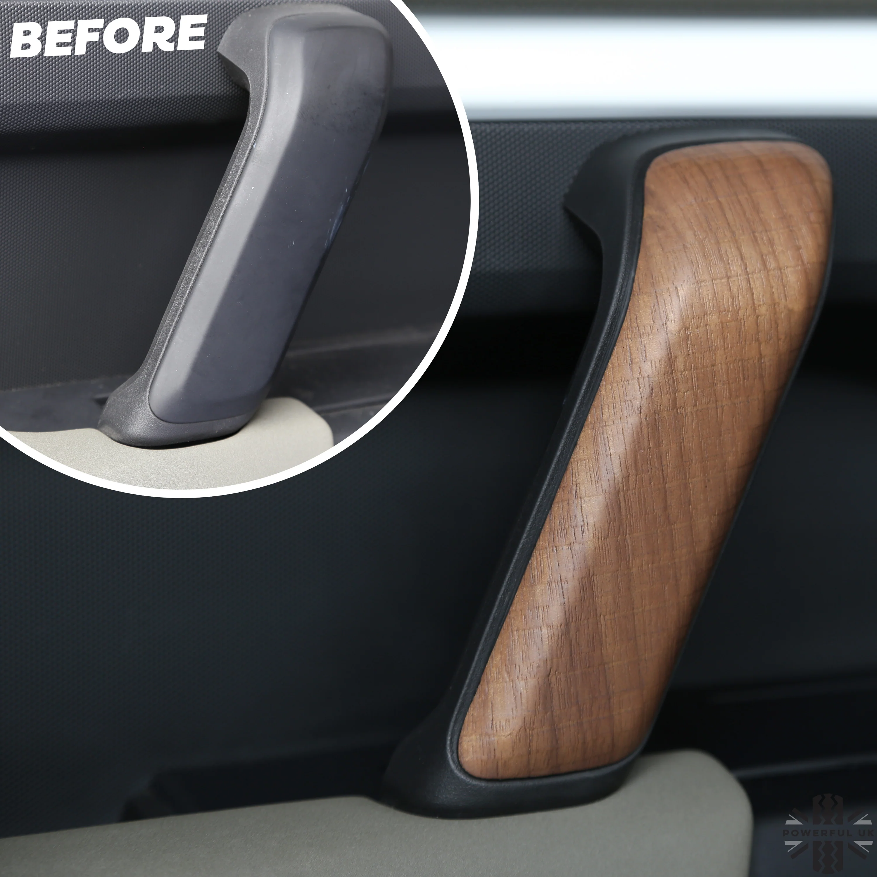 Interior Door Pull Finisher (Genuine) in Walnut for Defender L663 90 - RHD - Image 6
