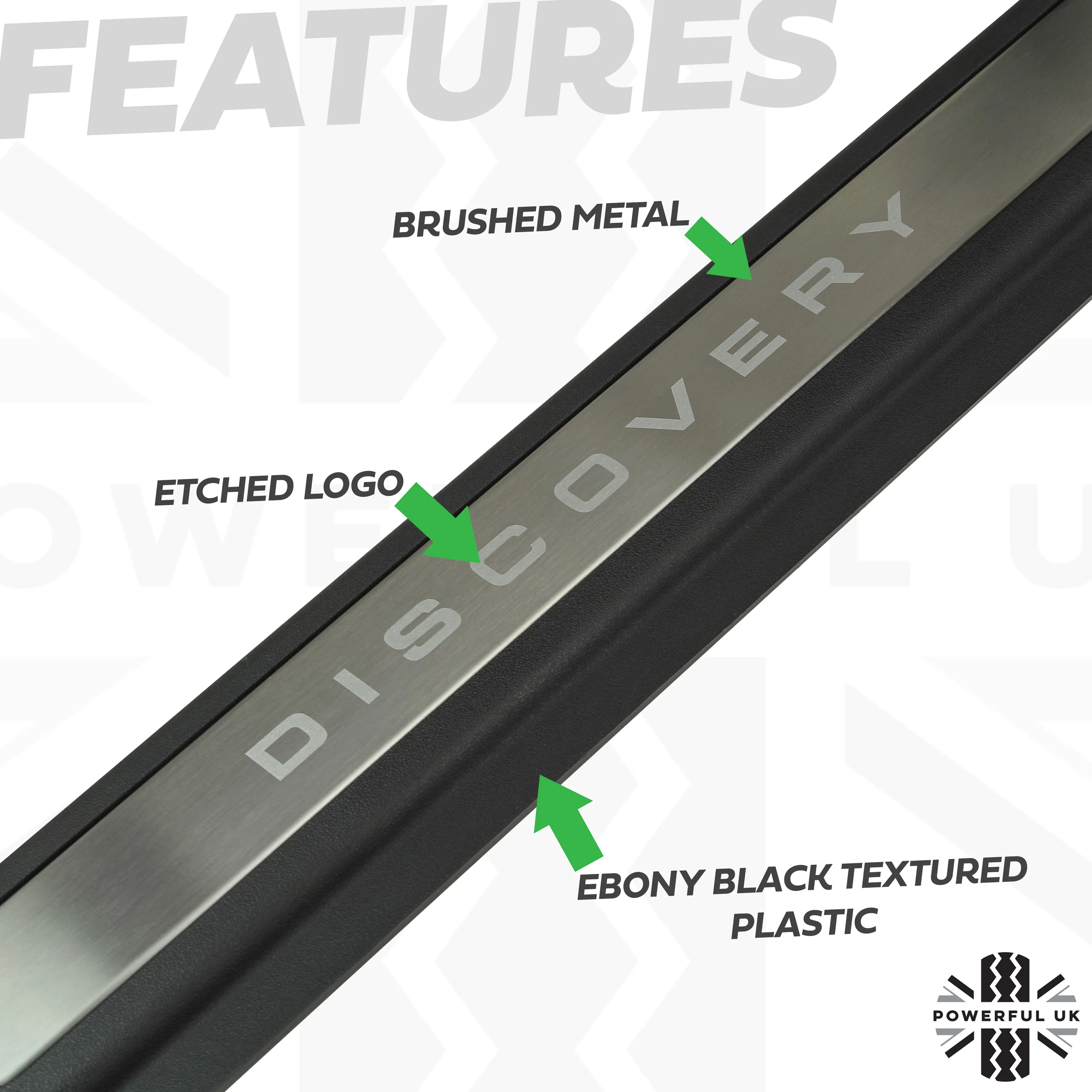 Interior Front Door Sill Scuff Plates - Ebony Black - for Land Rover Discovery Sport - Image 4