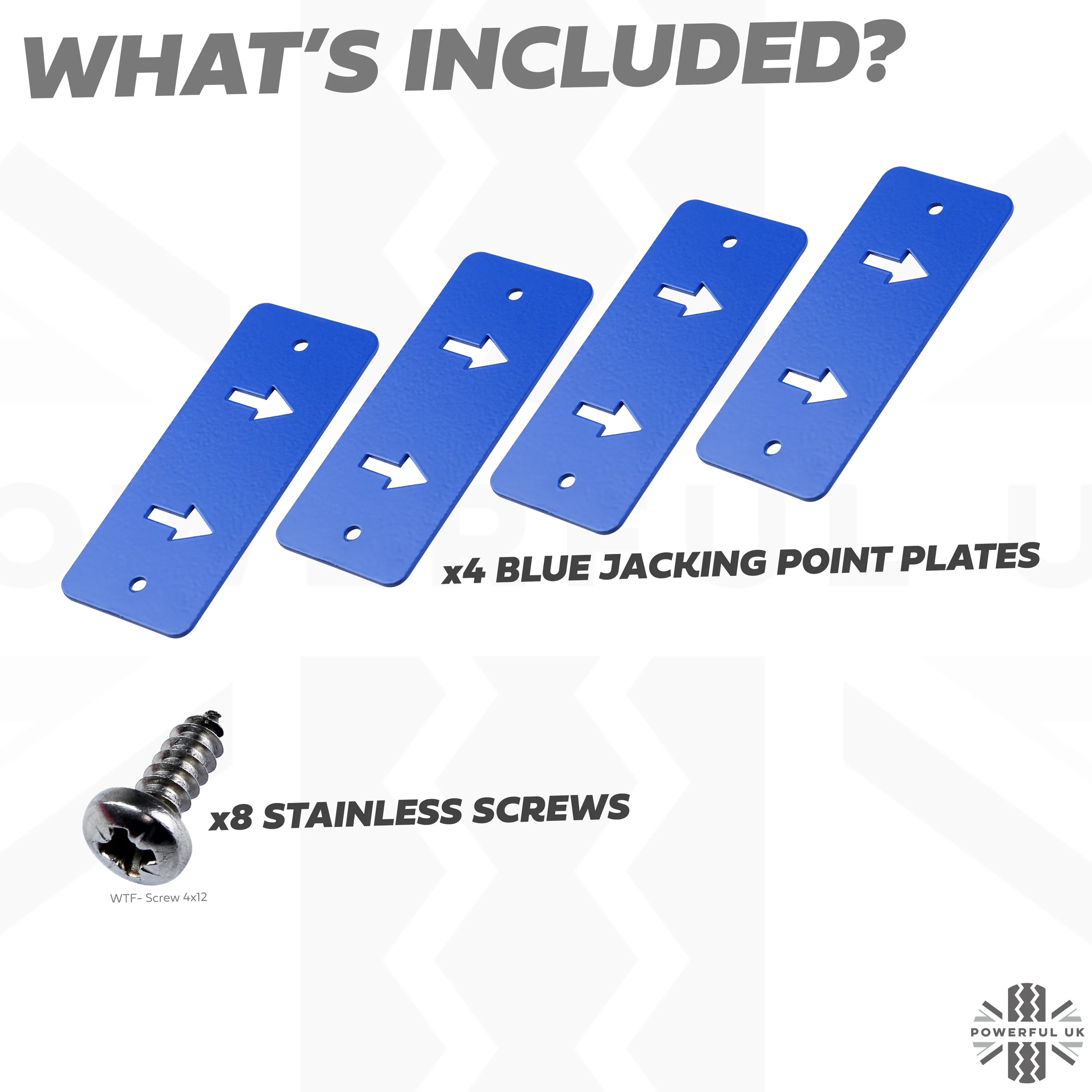 Jacking Point Marker Plate Kit - BLUE - for Land Rover Defender L663 - Image 2