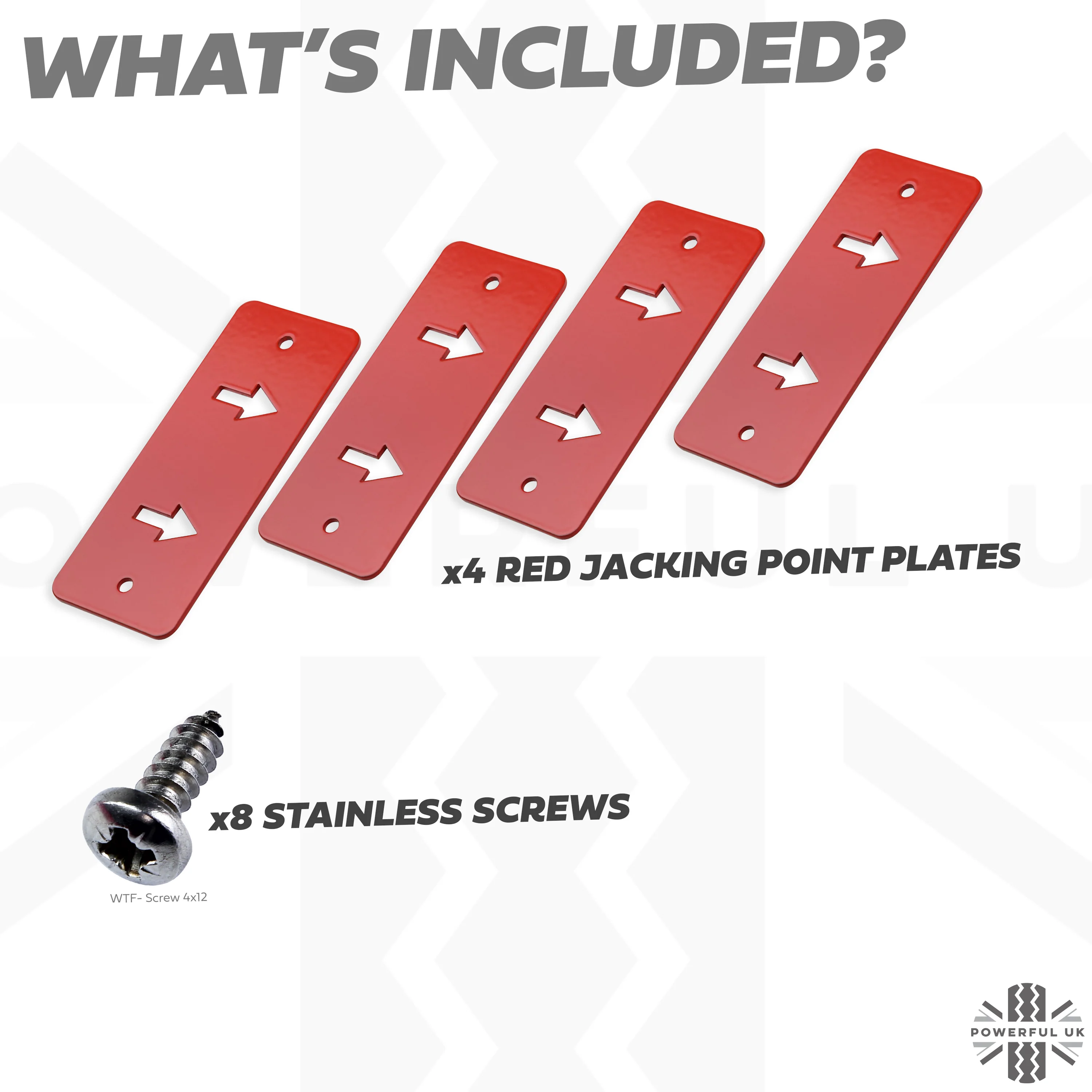Jacking Point Marker Plate Kit - RED - for Land Rover Defender L663 - Image 2