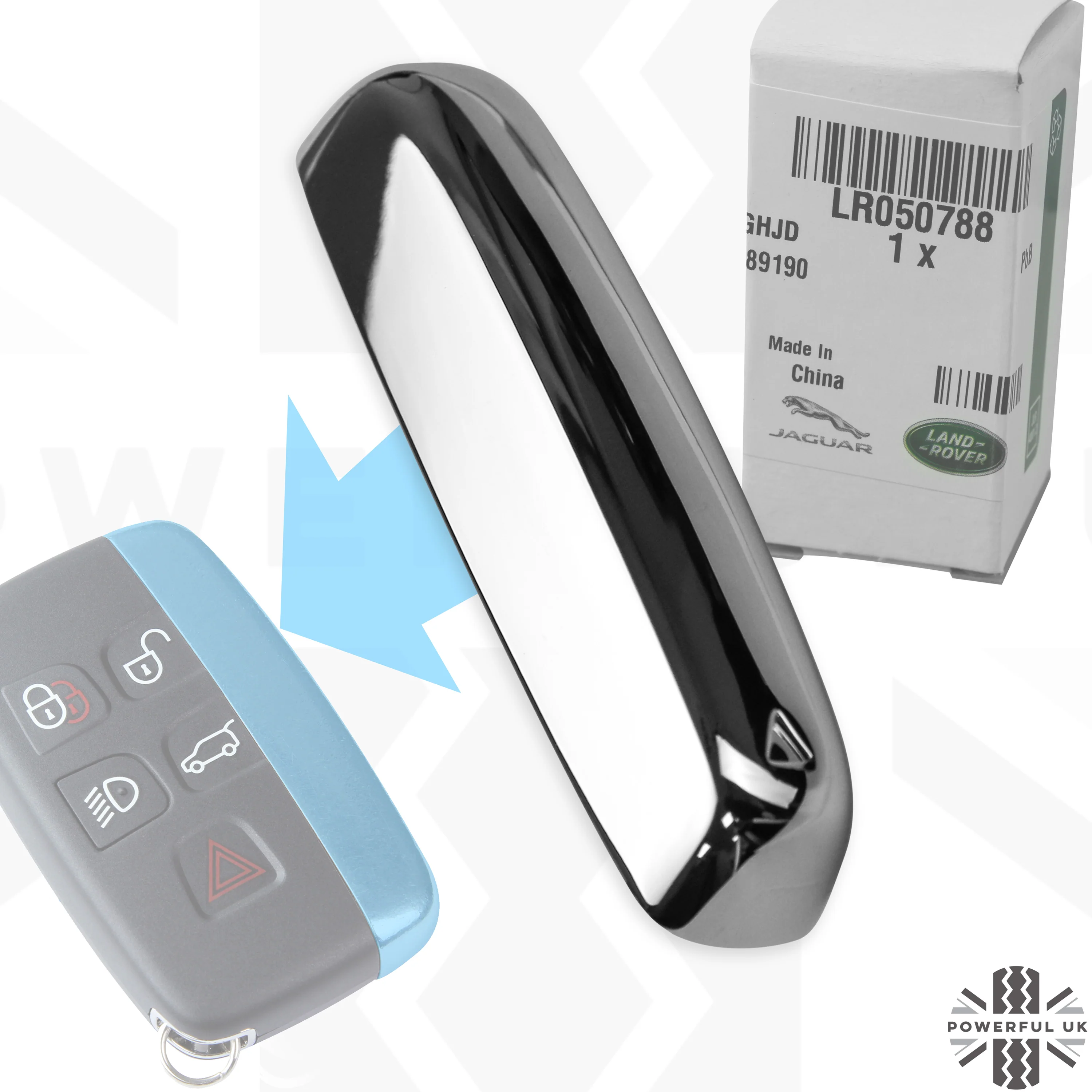 Keyfob Metal Side Piece for Land Rover Discovery 5 - NO Logo - Genuine