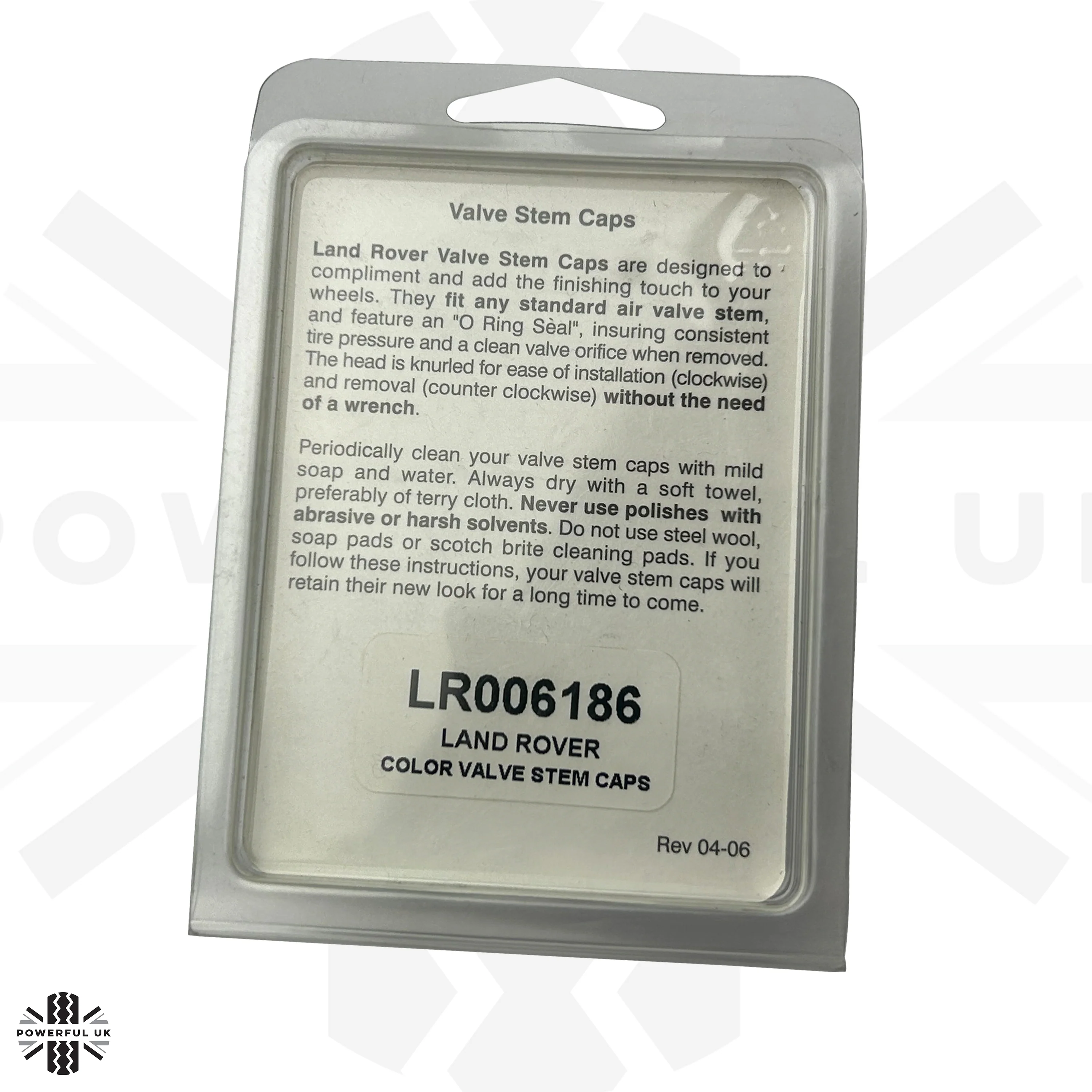 "Land Rover" Dust Valve Caps (4pc) for Land Rover Discovery 3 & 4 - Genuine - Image 7
