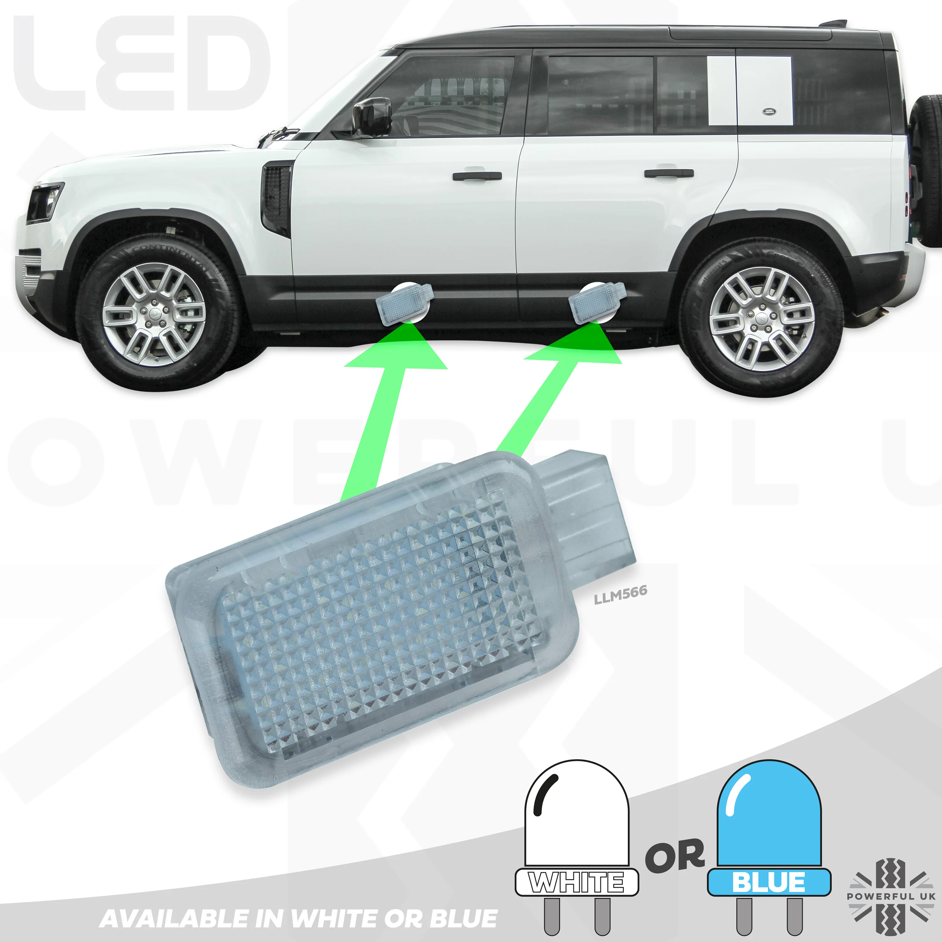 LED Door Welcome Lights - 4pc - White - for Land Rover Defender L663 (110/130) - Image 2