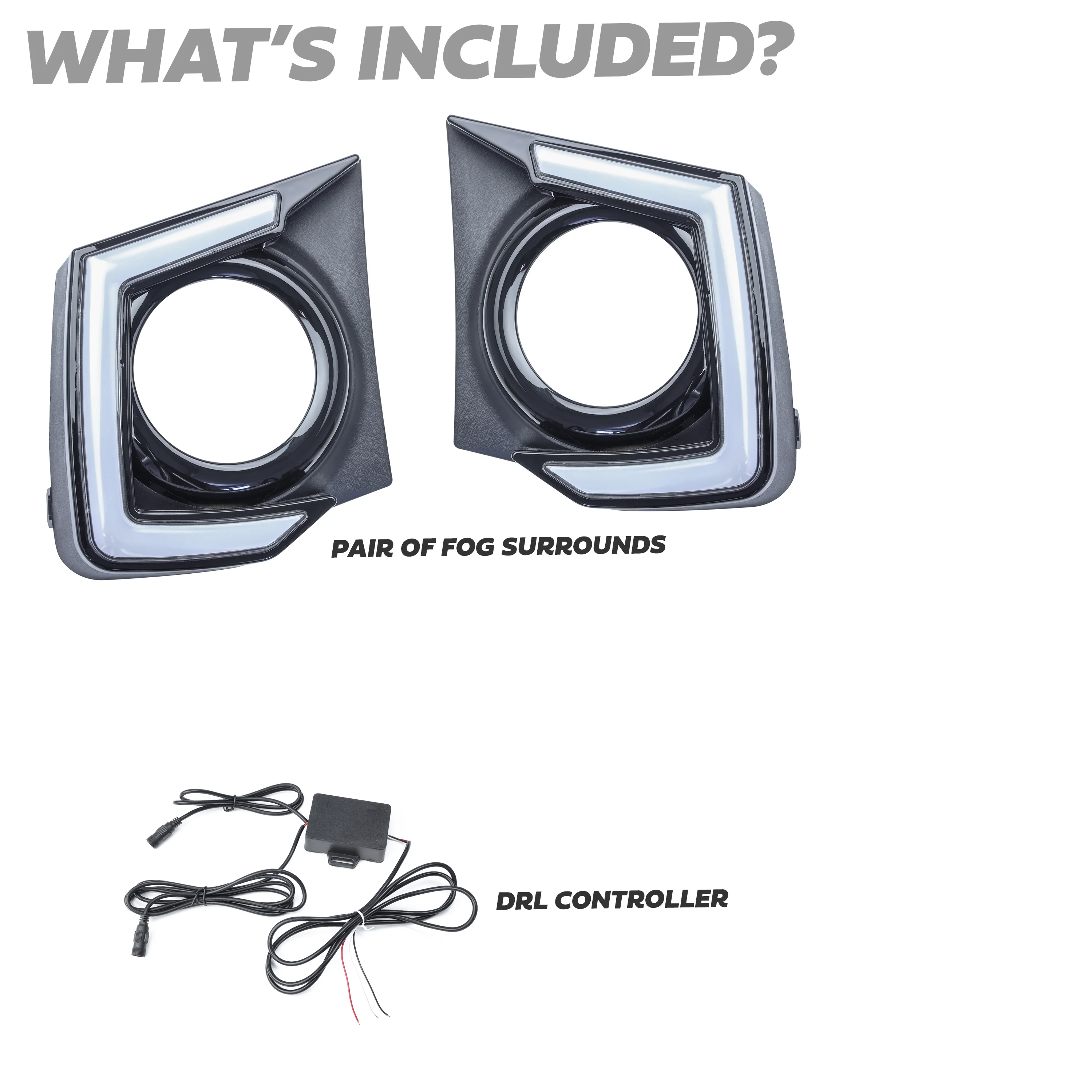 LED DRL Fog Light Surround Kit (Black Bezel) for Mitsubishi L200 2015-19 - Image 7