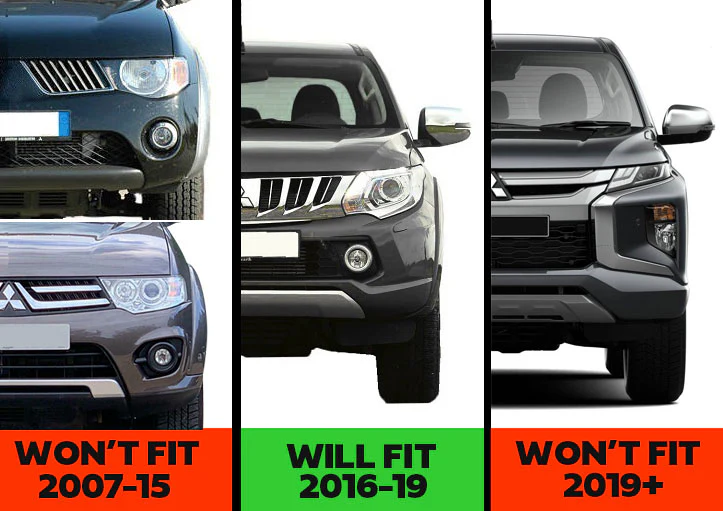 LED DRL Fog Light Surround Kit (Black Bezel) for Mitsubishi L200 2015-19 - Image 8