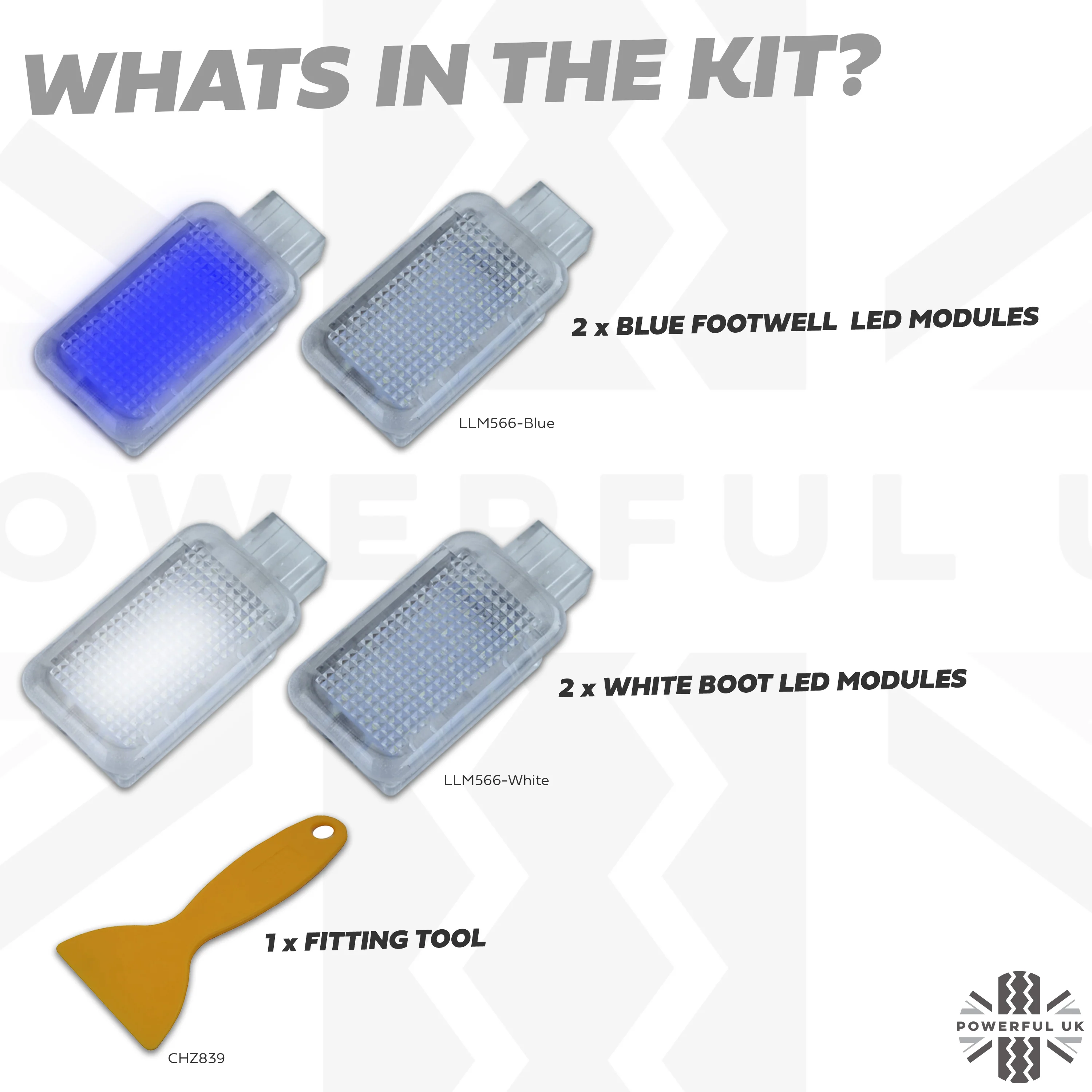 LED Interior Footwell + Boot KIT - Blue + White Ambient Light for Land Rover Defender L663 - Image 2