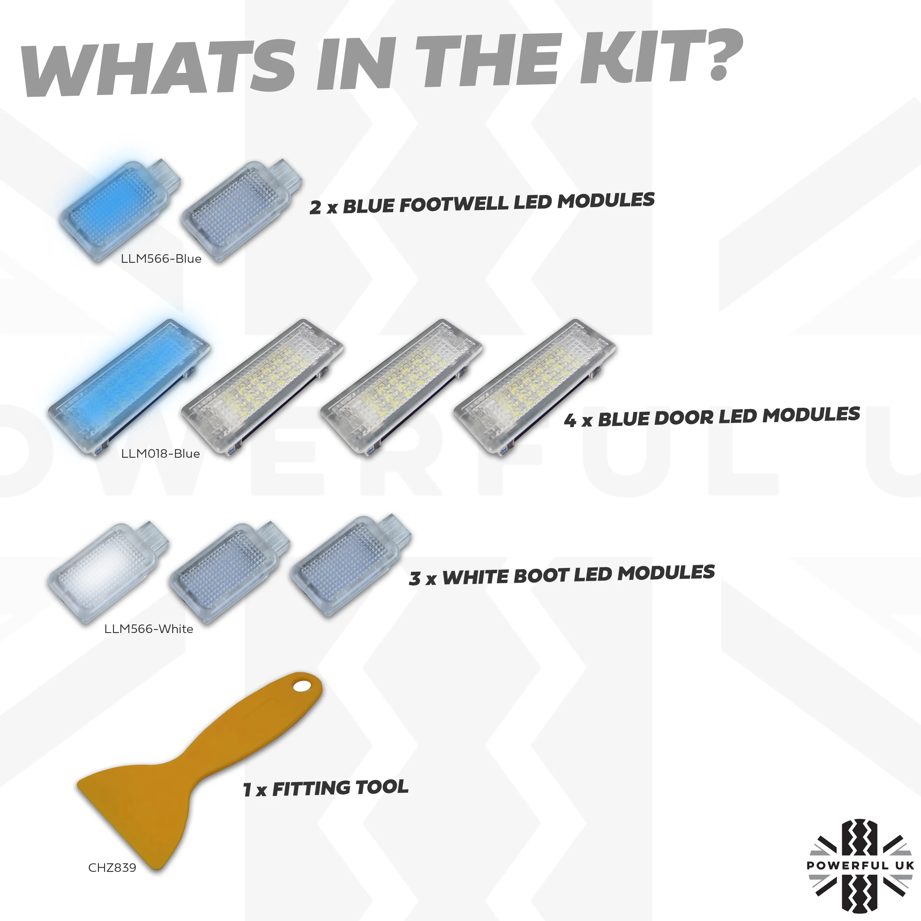 LED Interior Light kit in White & Blue for Range Rover L405 - Image 3