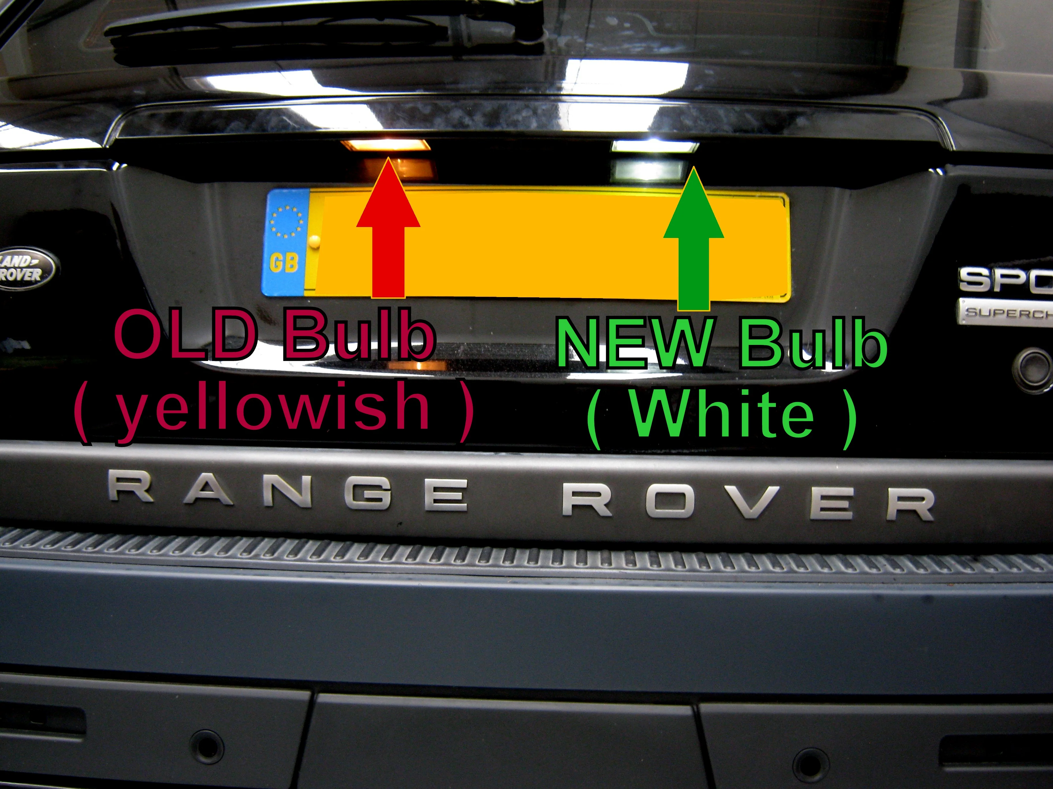 LED Rear Number Plate Light Bulb Upgrade - 2 pcs - White - for Range Rover Sport L320 - Image 2