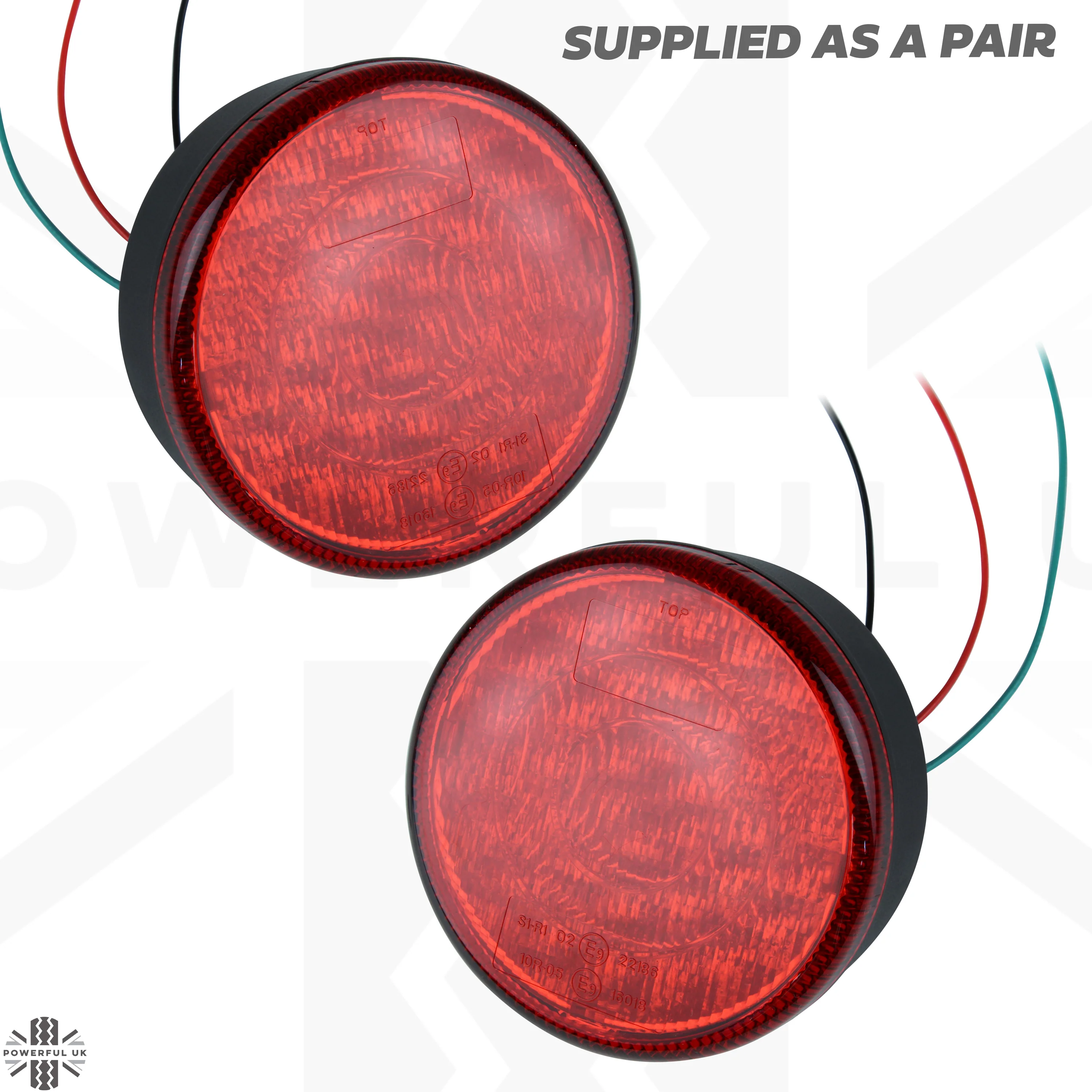 LED Round Stop/Tail Lights 90/95mm - PAIR - Image 2