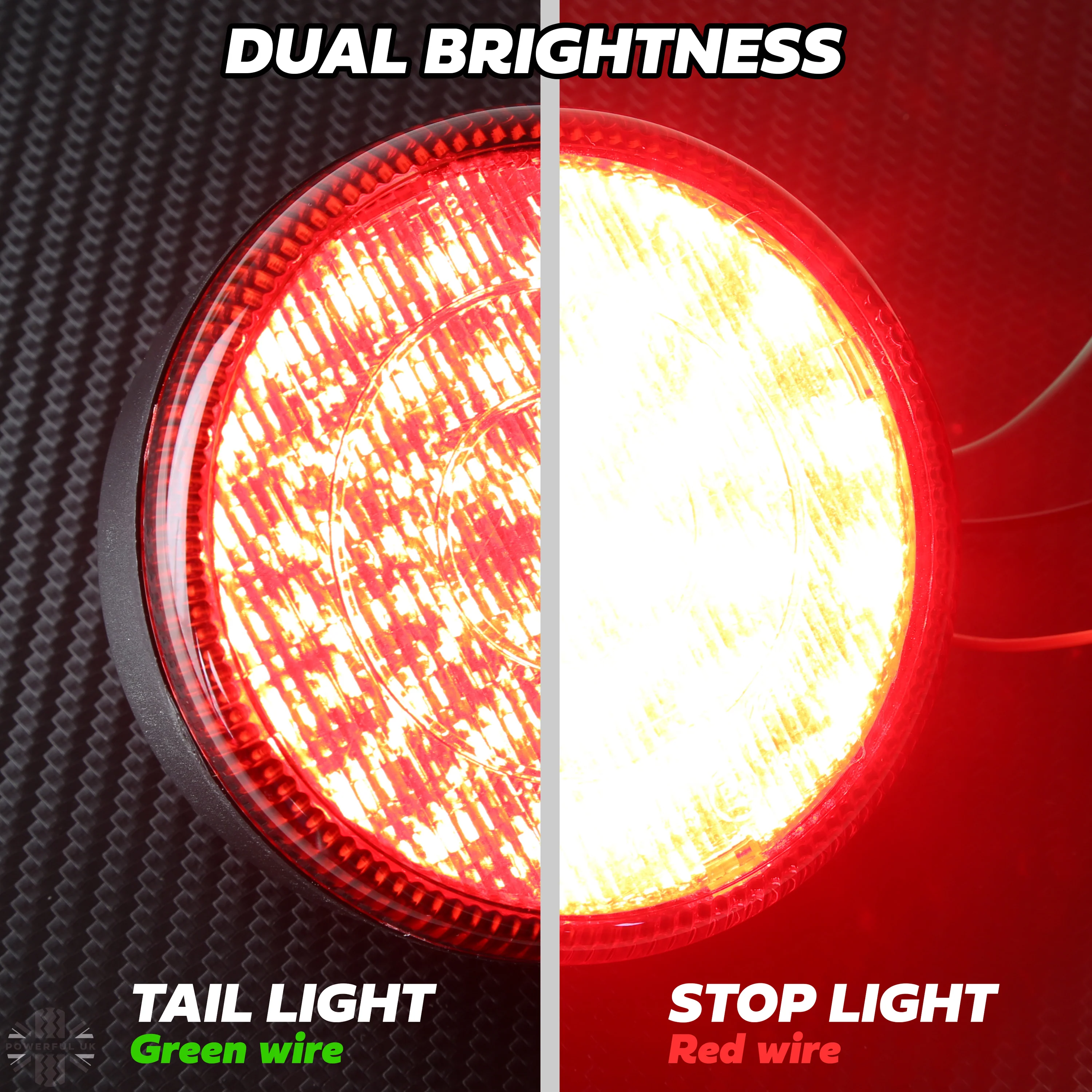 LED Round Stop/Tail Lights 90/95mm - PAIR - Image 3