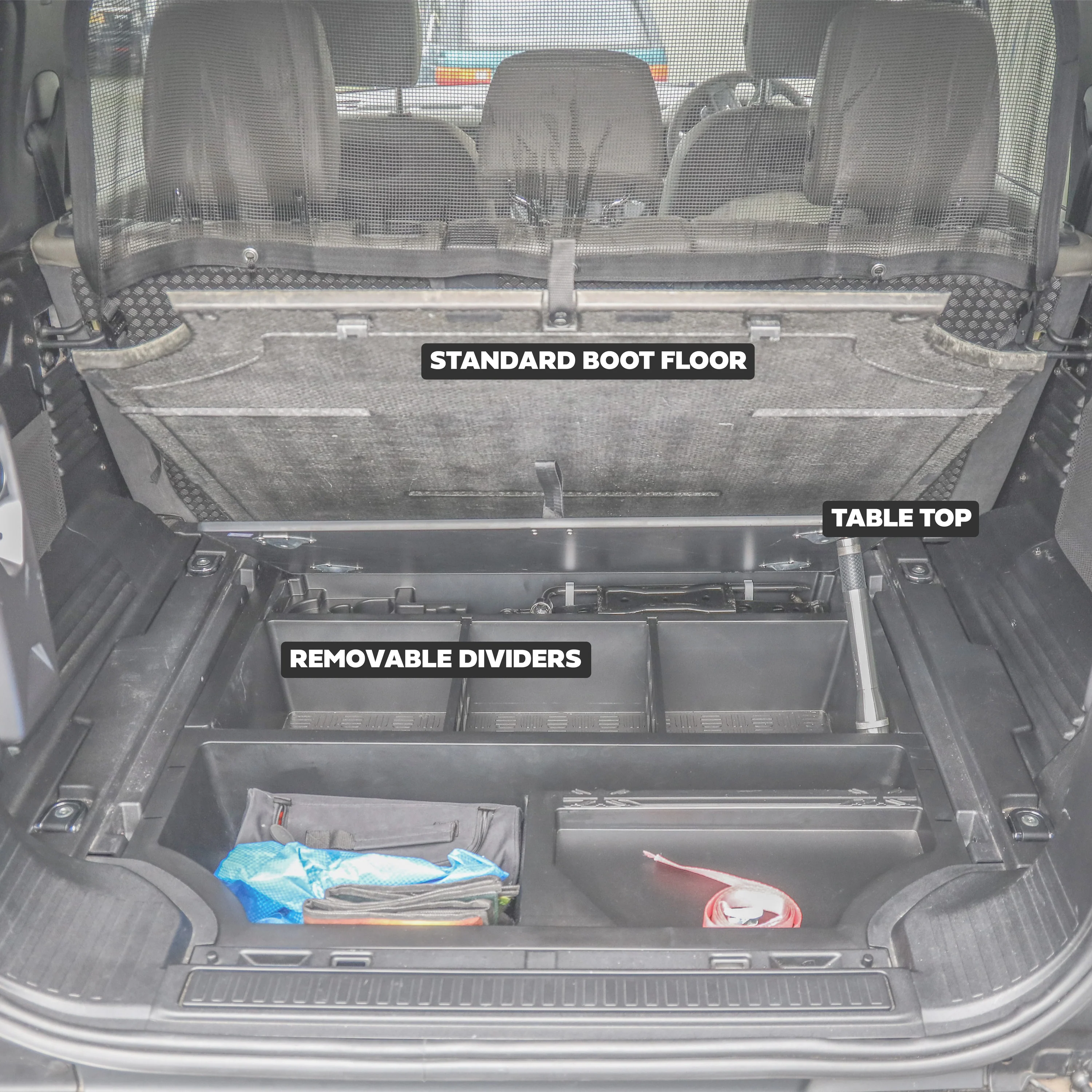 Under Boot Floor Storage Box + Table for Land Rover Defender L663(110) - Image 9
